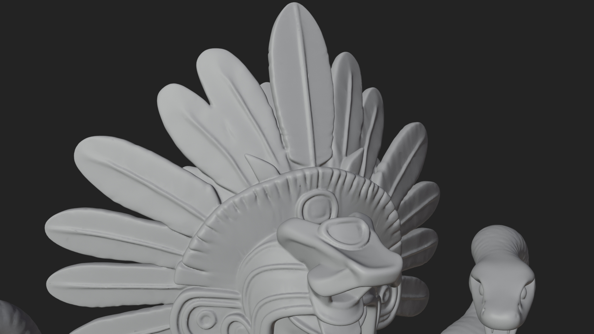 Aztec Feathered Noble Statue Design 11 3D Print Model 3D Model