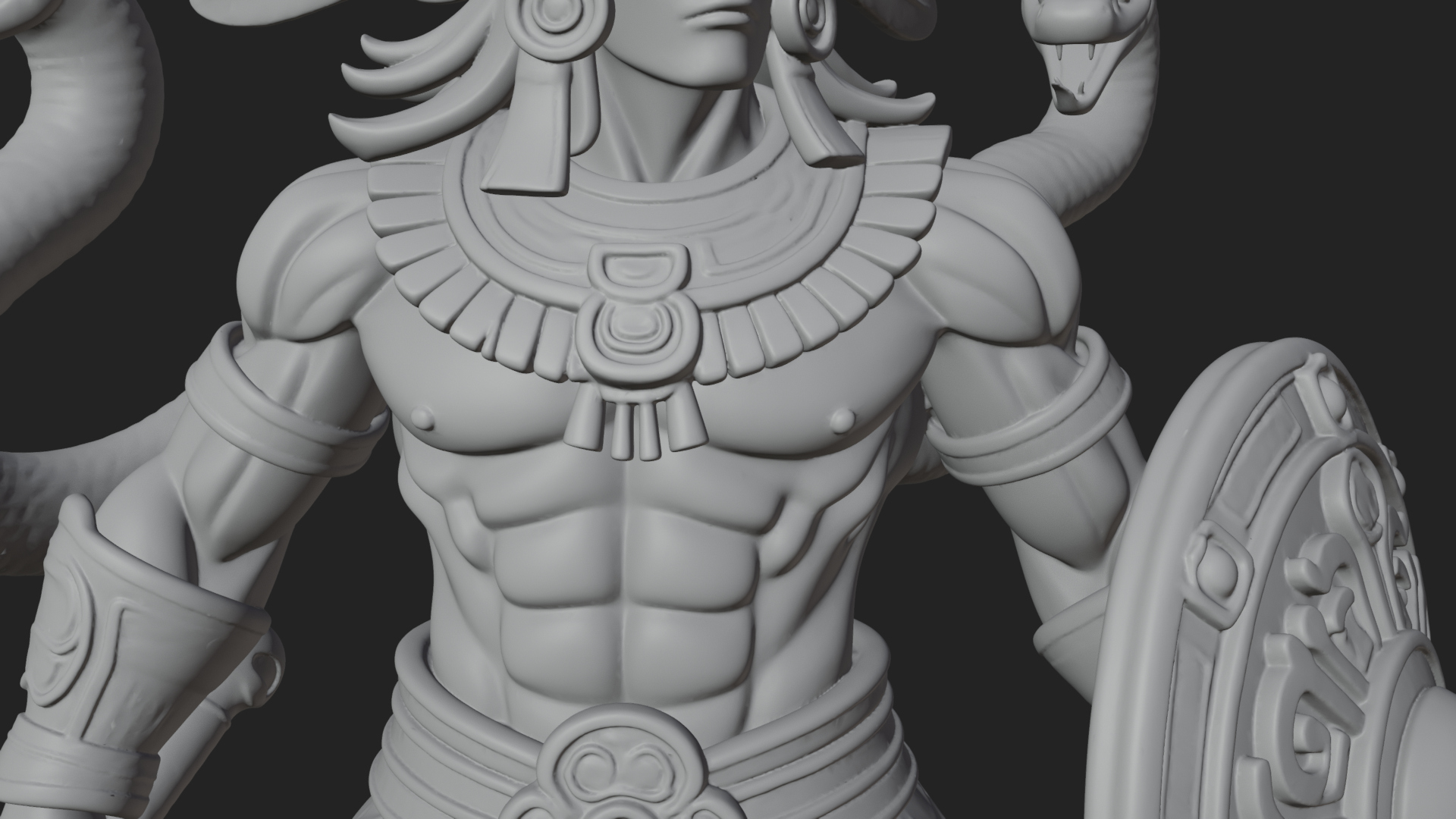 Aztec Feathered Noble Statue Design 11 3D Print Model 3D Model