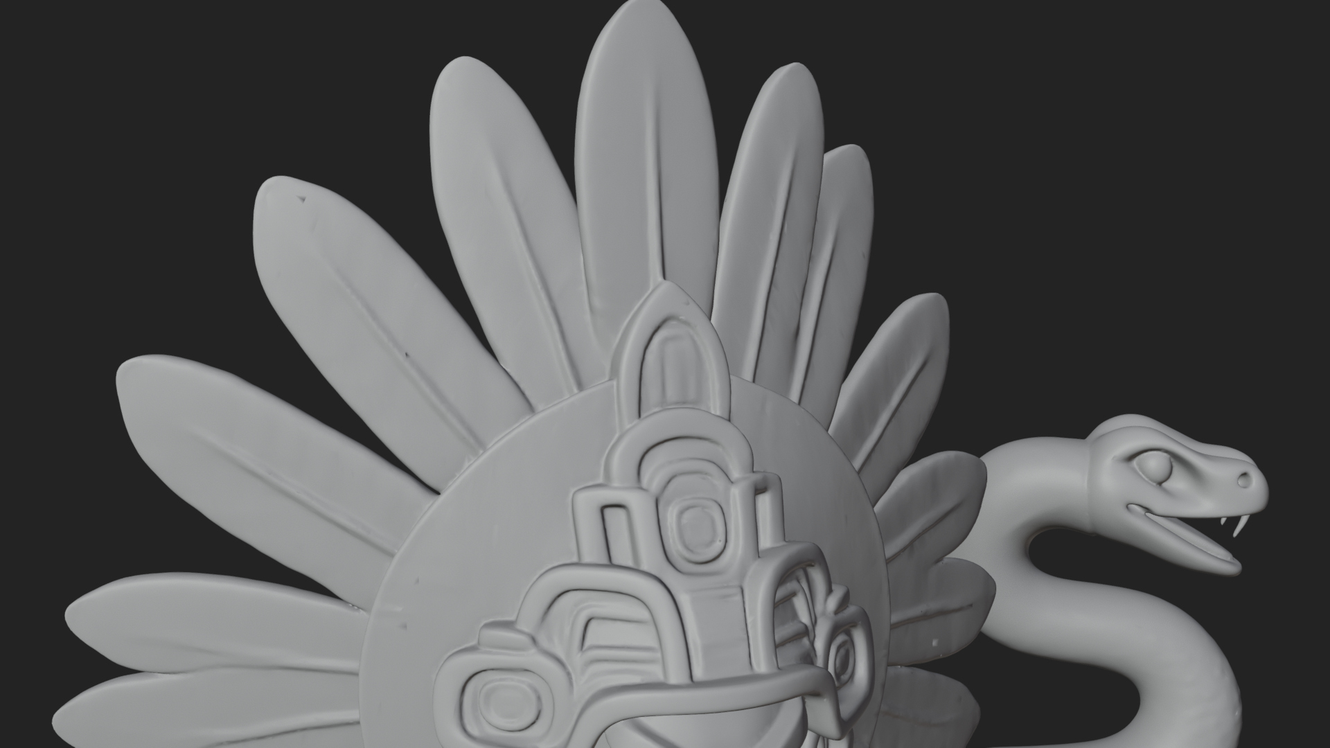 Aztec Feathered Noble Statue Design 13 3D Print Model 3D Model