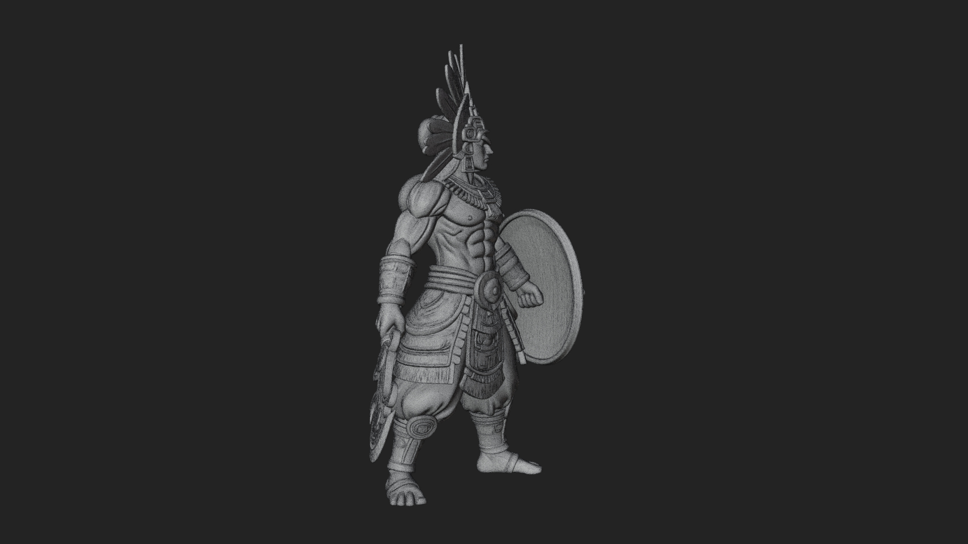 Aztec Feathered Noble Statue Design 13 3D Print Model 3D Model