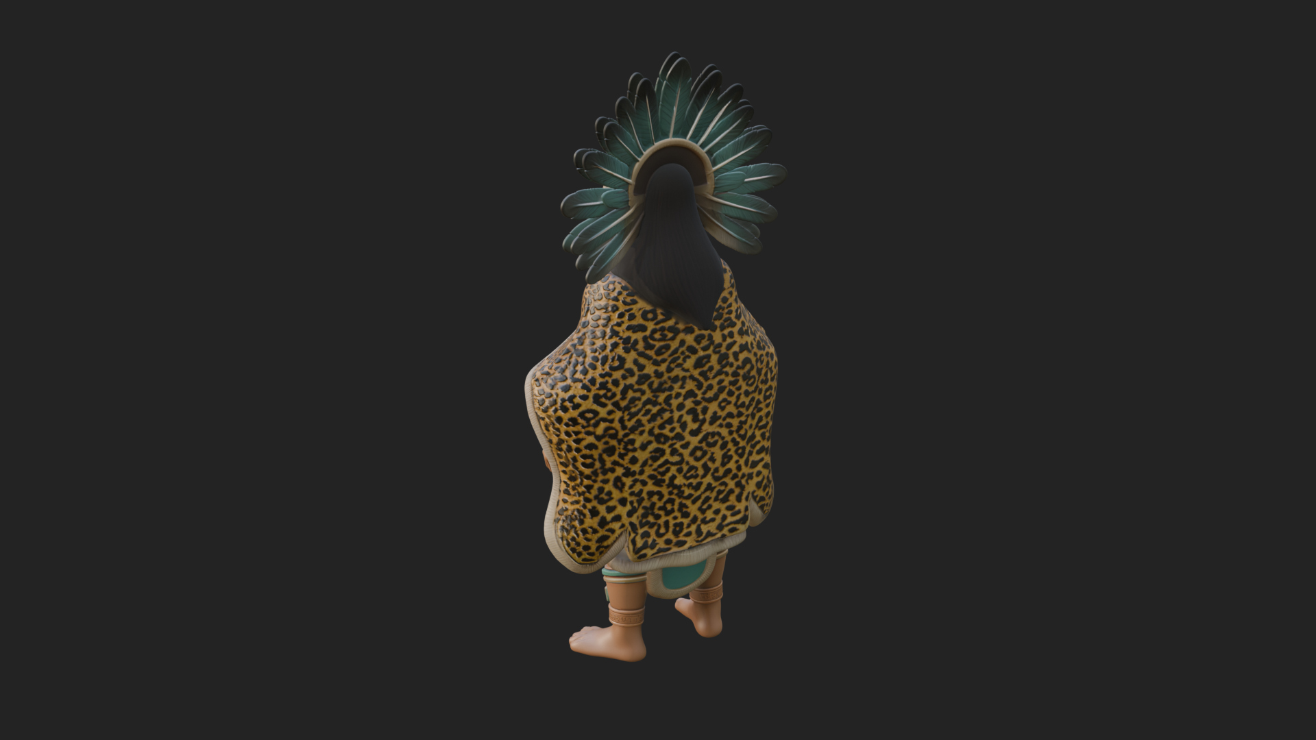 Aztec Feathered Noble Statue Design 14 3D Print Model 3D Model