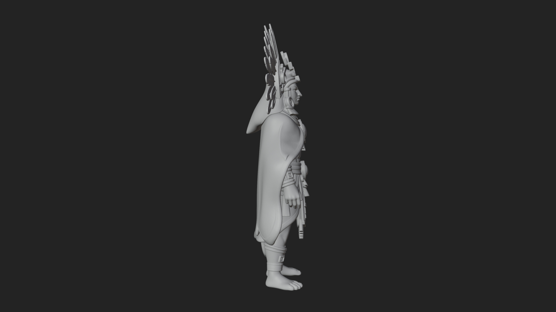 Aztec Feathered Noble Statue Design 14 3D Print Model 3D Model