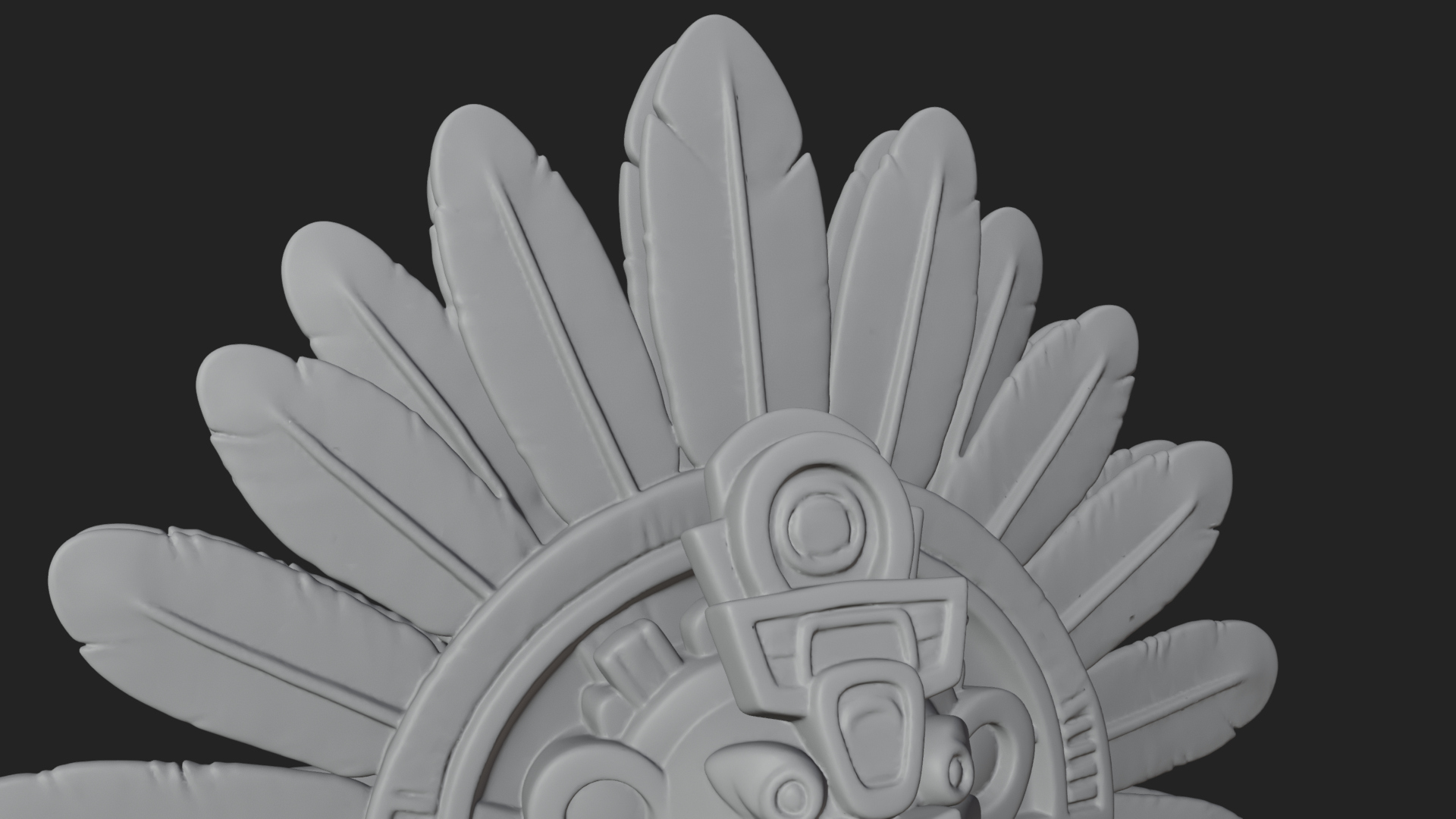 Aztec Feathered Noble Statue Design 14 3D Print Model 3D Model