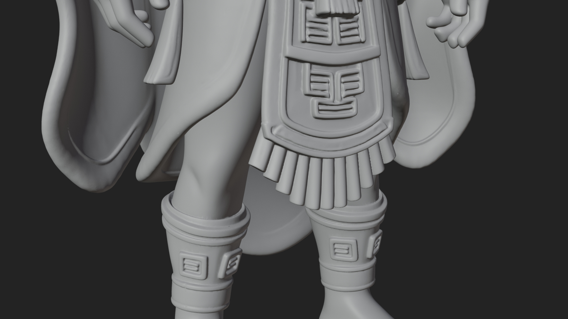 Aztec Feathered Noble Statue Design 14 3D Print Model 3D Model
