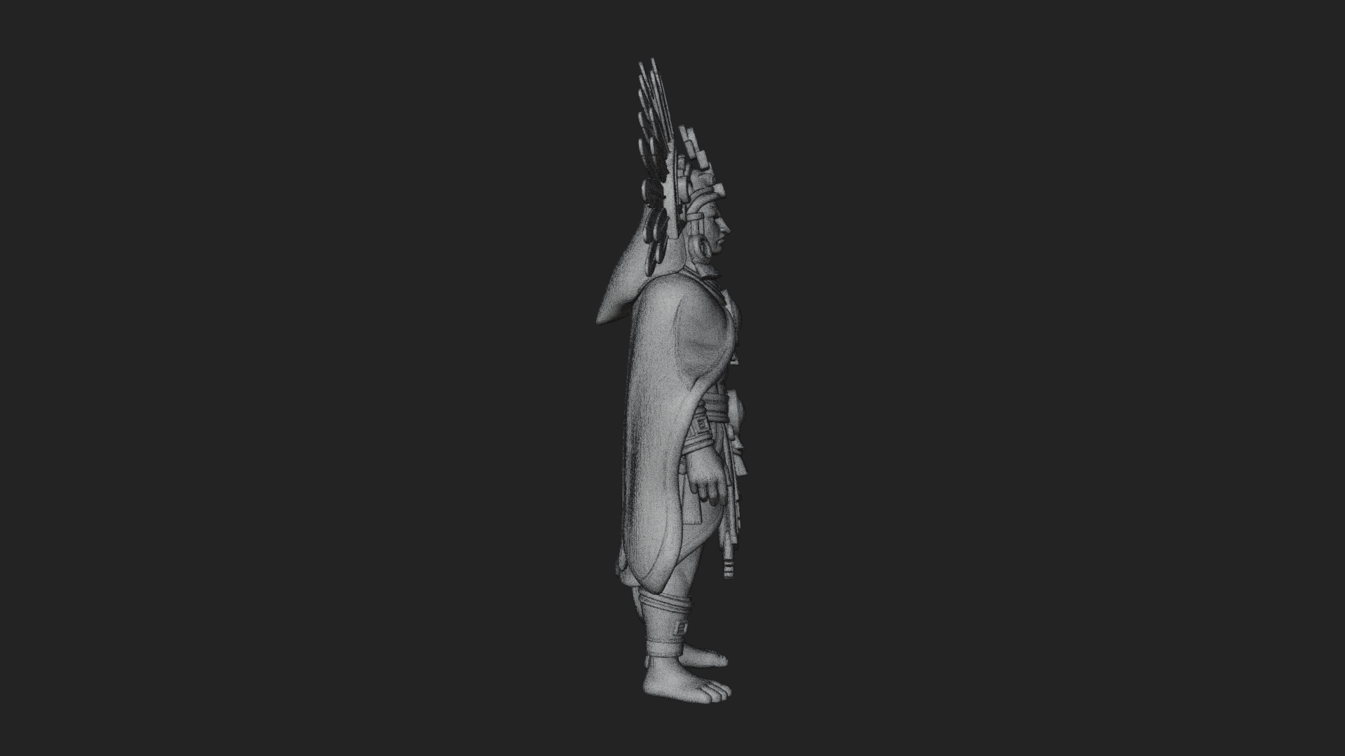 Aztec Feathered Noble Statue Design 14 3D Print Model 3D Model