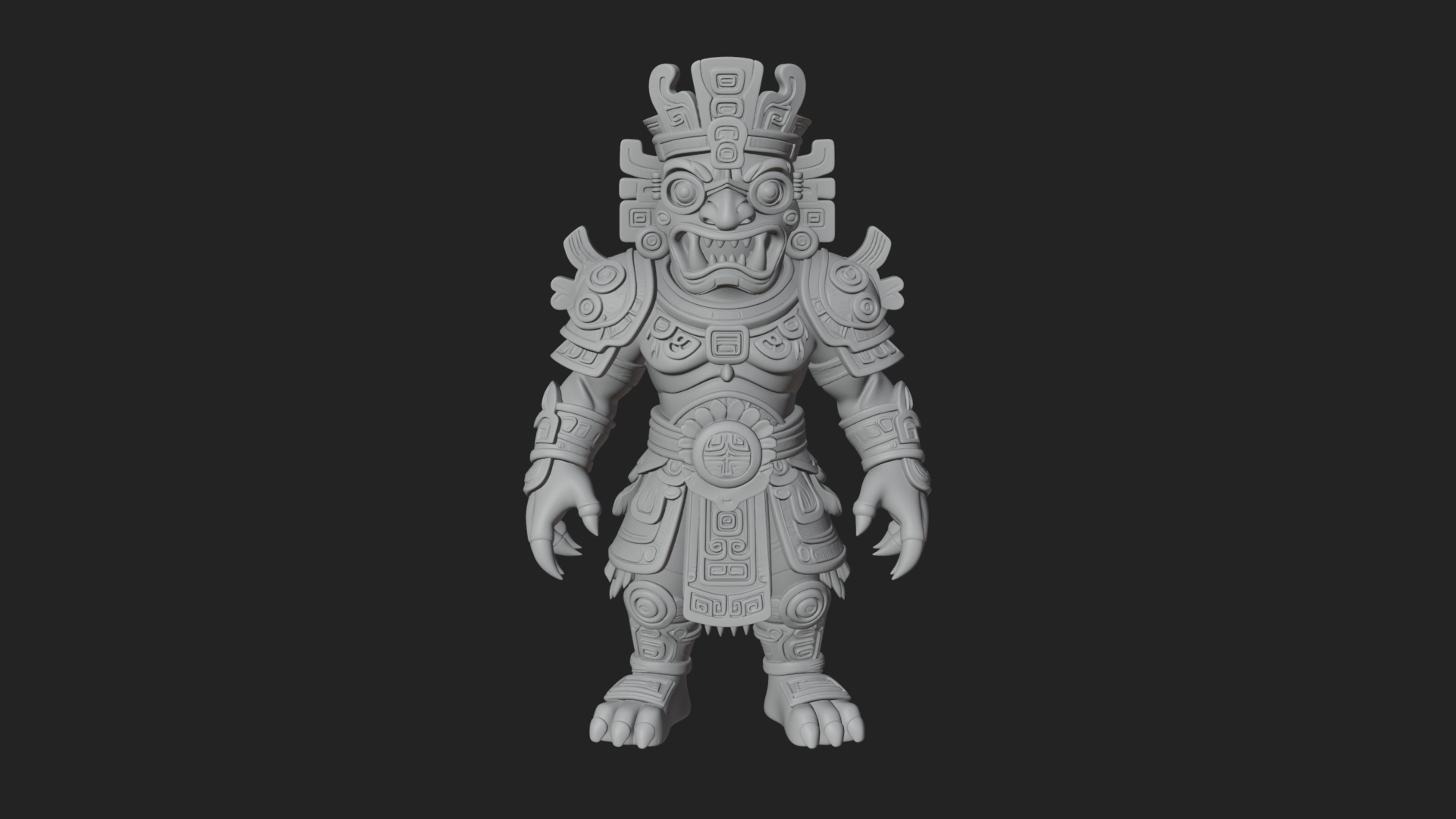 Aztec Feathered Noble Statue Design 15 3D Print Model 3D Model