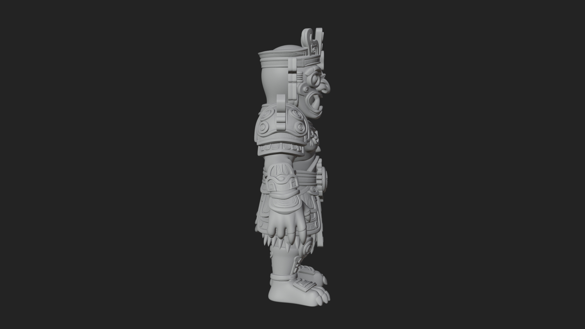 Aztec Feathered Noble Statue Design 15 3D Print Model 3D Model