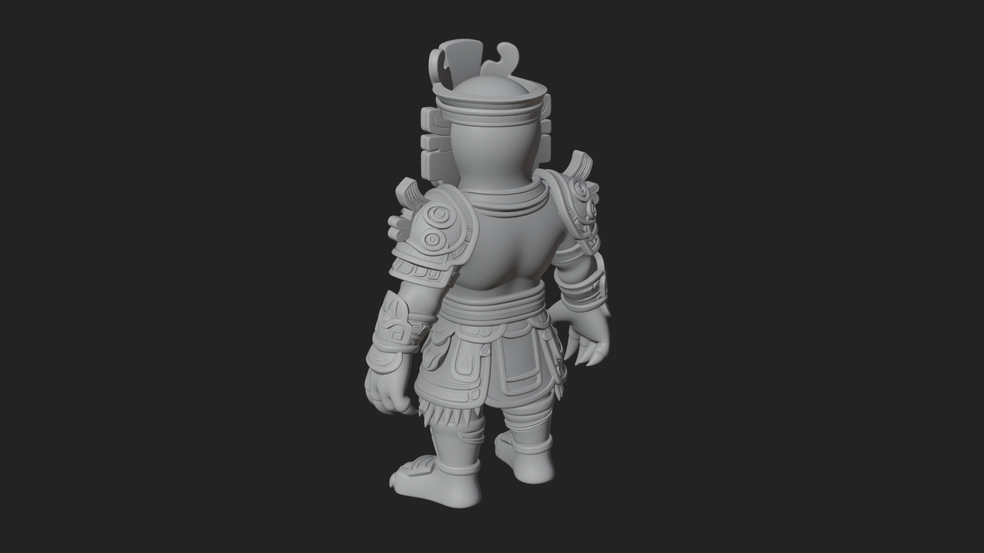Aztec Feathered Noble Statue Design 15 3D Print Model 3D Model