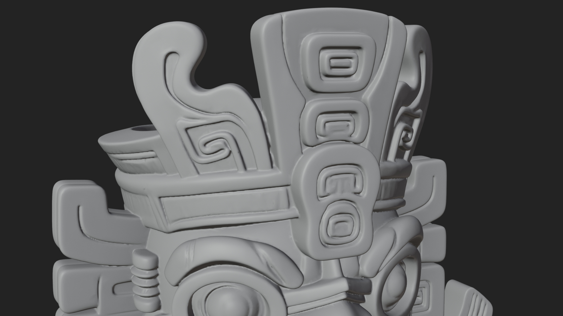 Aztec Feathered Noble Statue Design 15 3D Print Model 3D Model