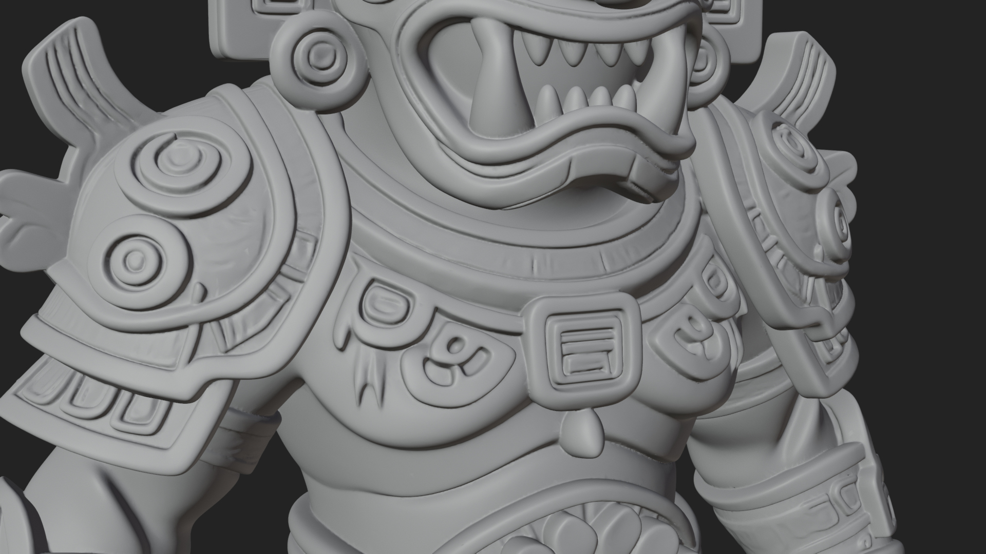 Aztec Feathered Noble Statue Design 15 3D Print Model 3D Model