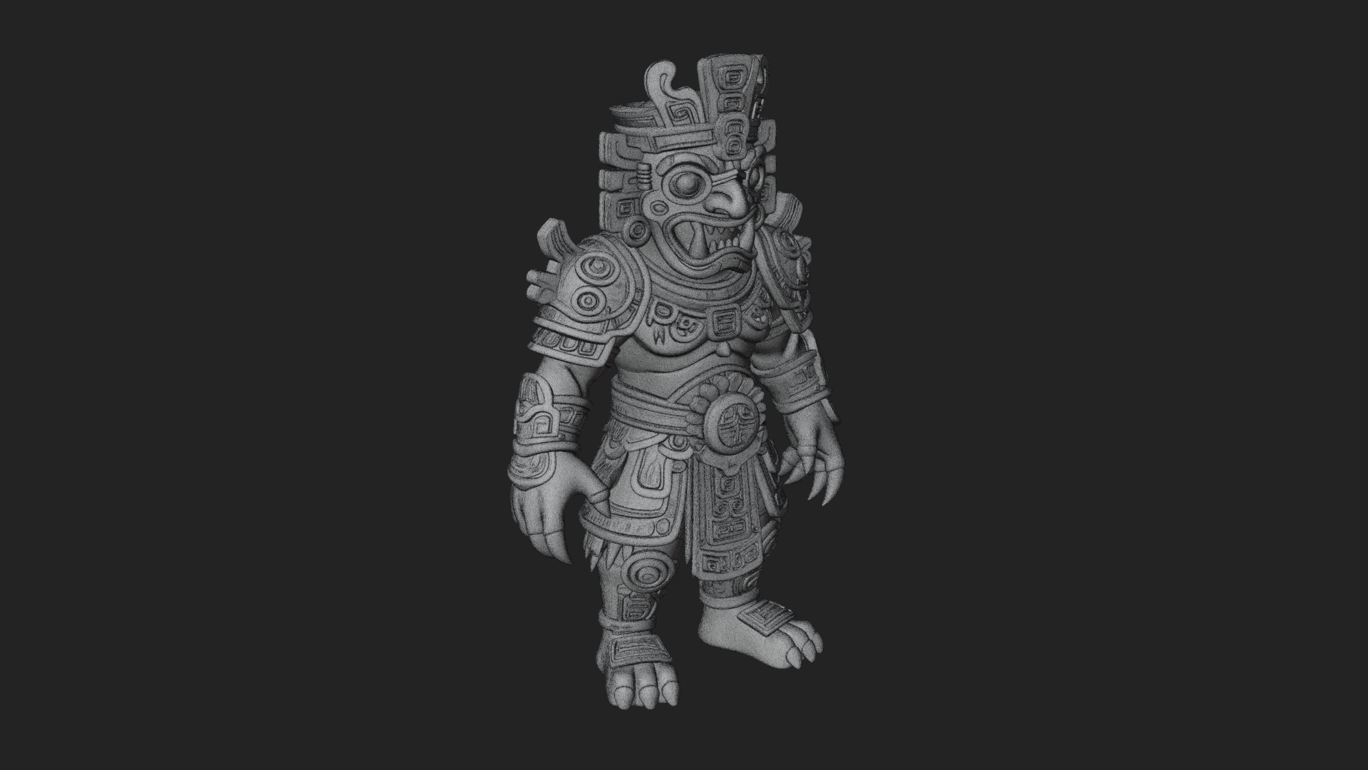 Aztec Feathered Noble Statue Design 15 3D Print Model 3D Model