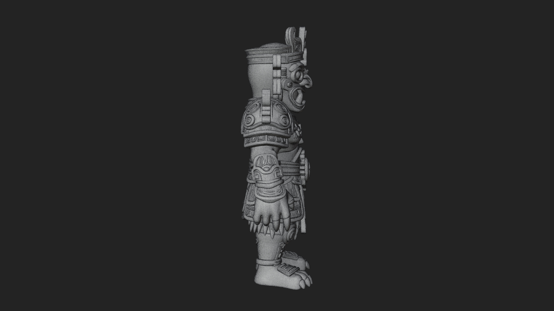 Aztec Feathered Noble Statue Design 15 3D Print Model 3D Model