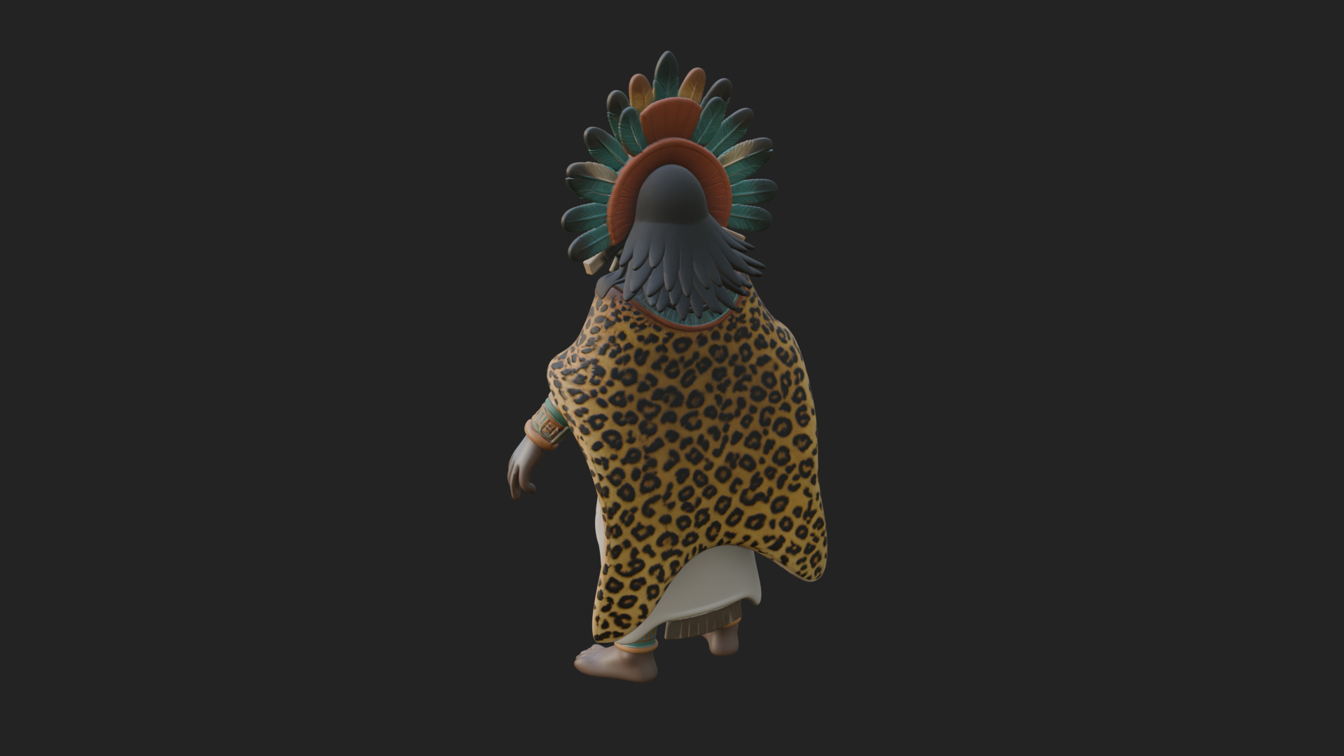 Aztec Feathered Noble Statue Design 16 3D Print Model 3D Model