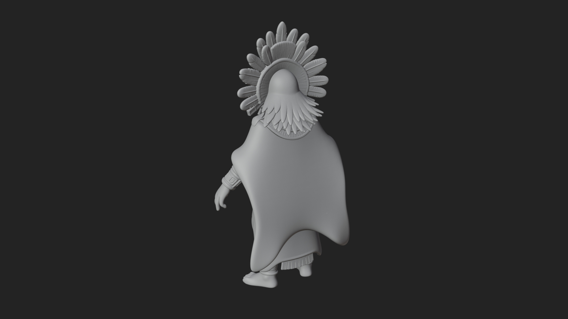 Aztec Feathered Noble Statue Design 16 3D Print Model 3D Model
