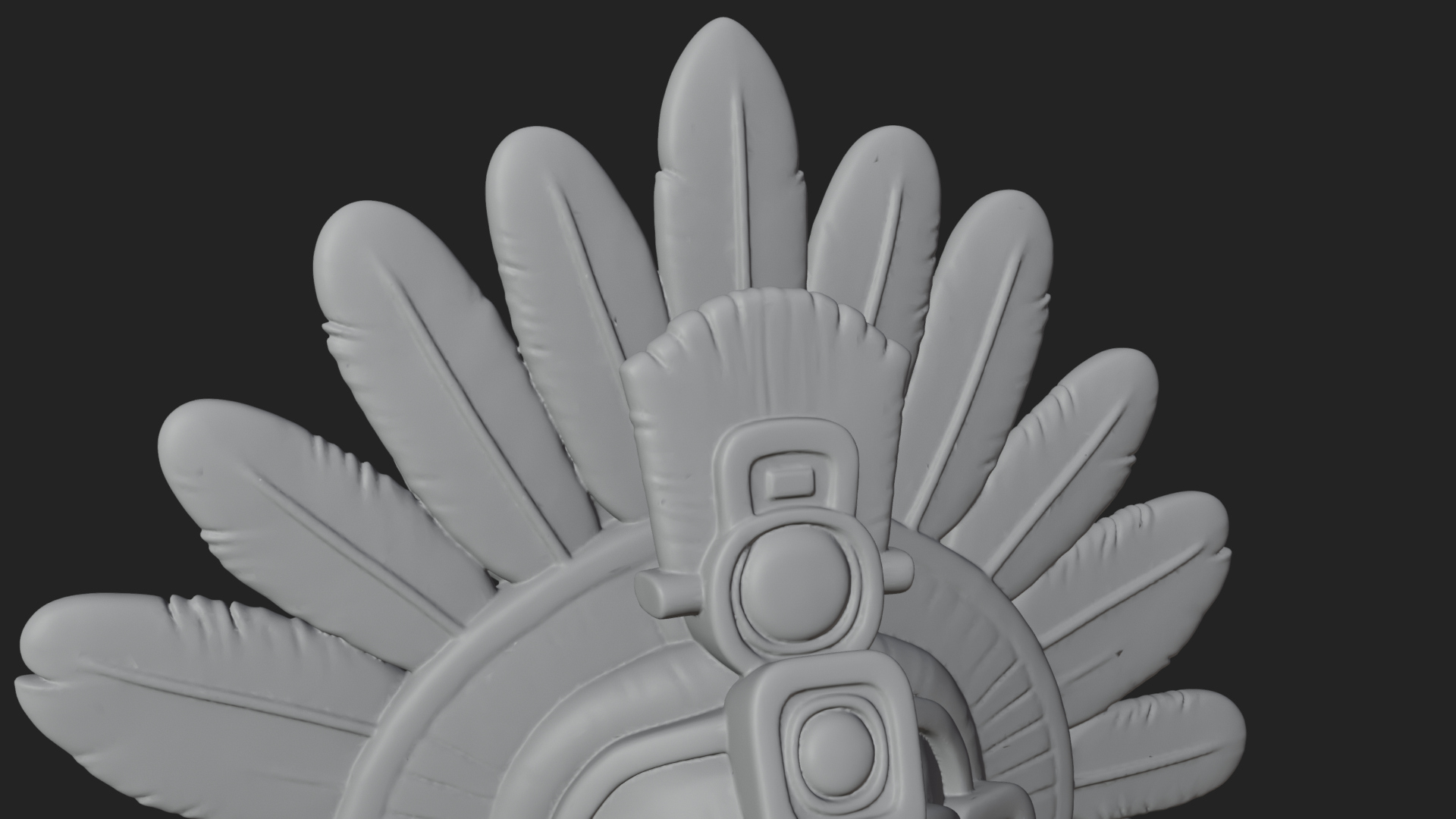 Aztec Feathered Noble Statue Design 16 3D Print Model 3D Model