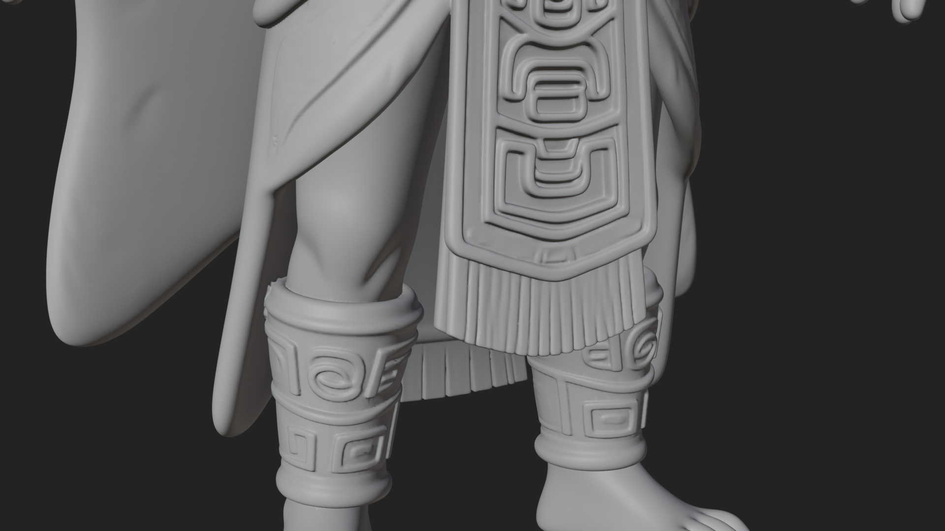 Aztec Feathered Noble Statue Design 16 3D Print Model 3D Model
