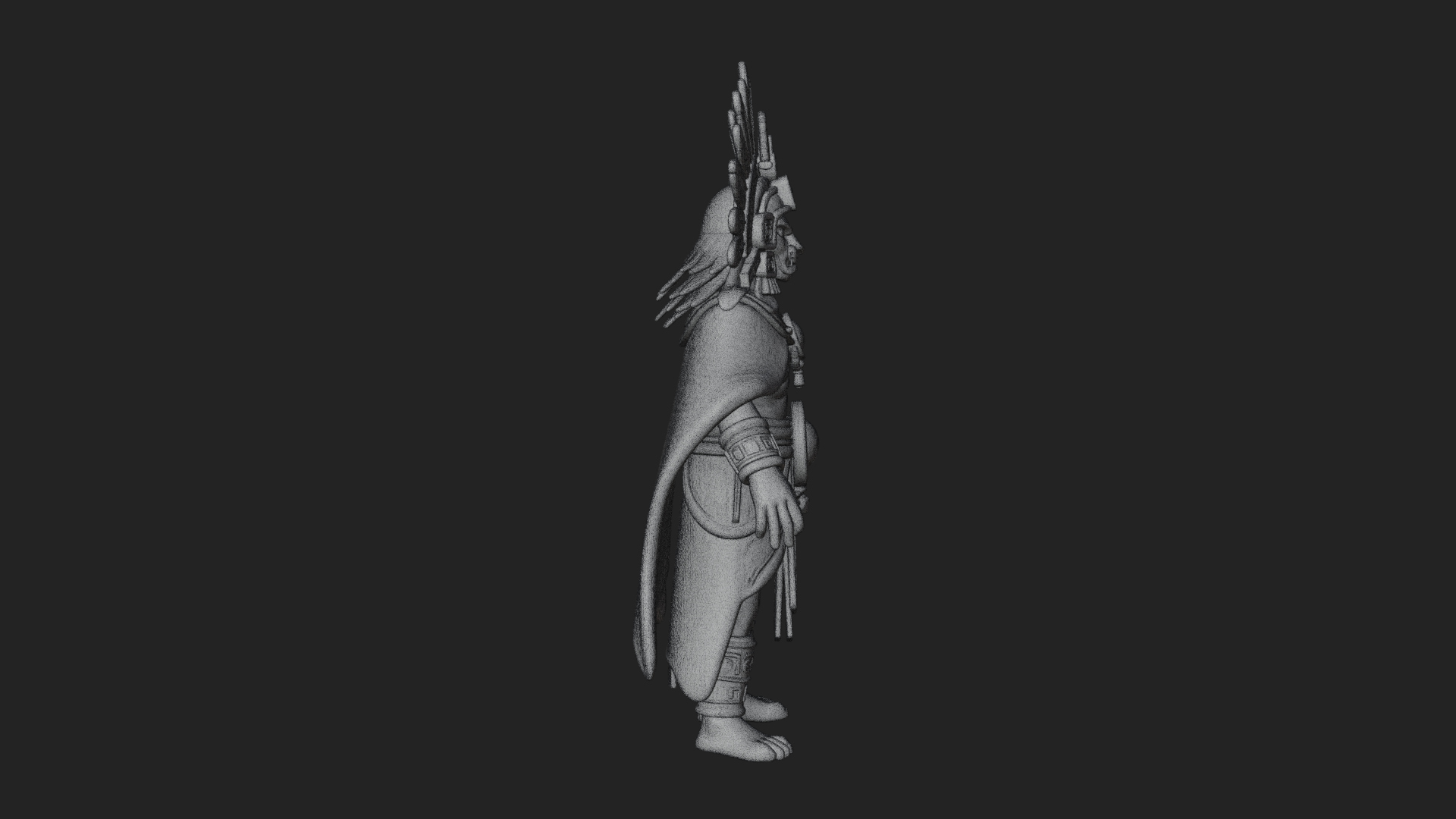 Aztec Feathered Noble Statue Design 16 3D Print Model 3D Model