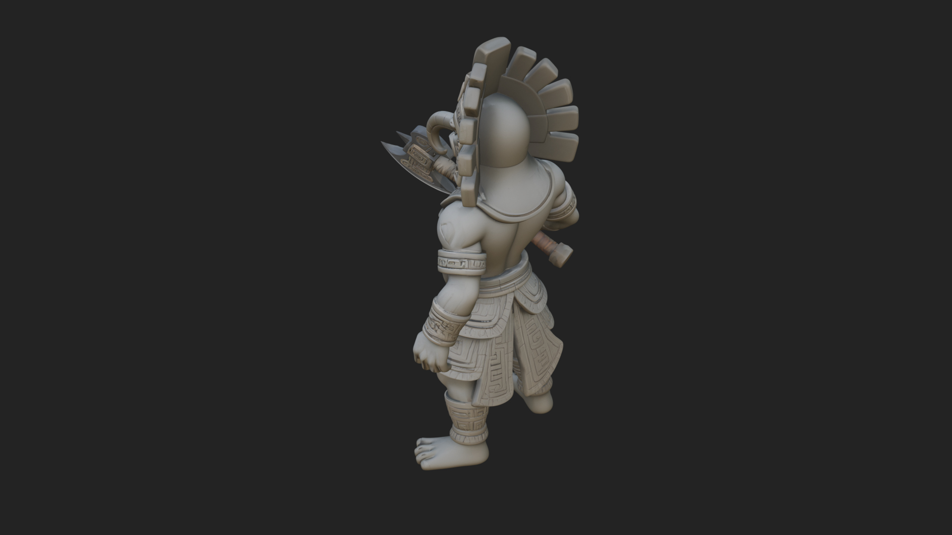Aztec Feathered Noble Statue Design 17 3D Print Model 3D Model