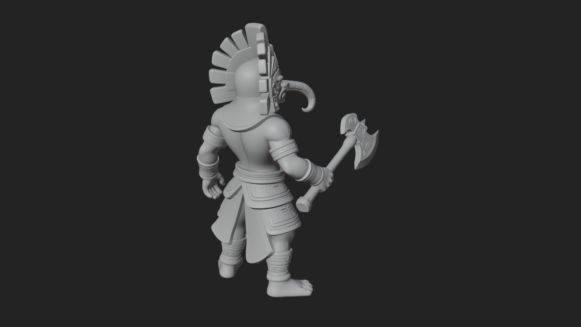 Aztec Feathered Noble Statue Design 17 3D Print Model 3D Model
