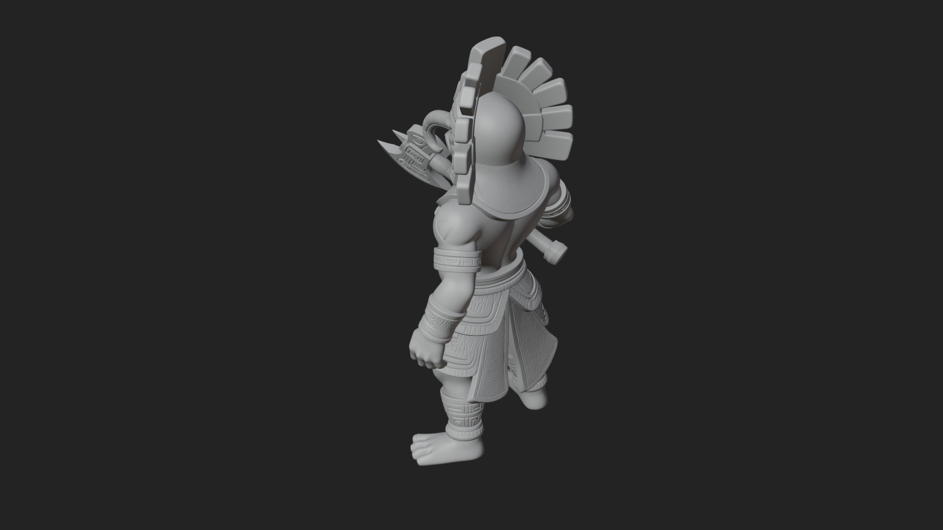 Aztec Feathered Noble Statue Design 17 3D Print Model 3D Model