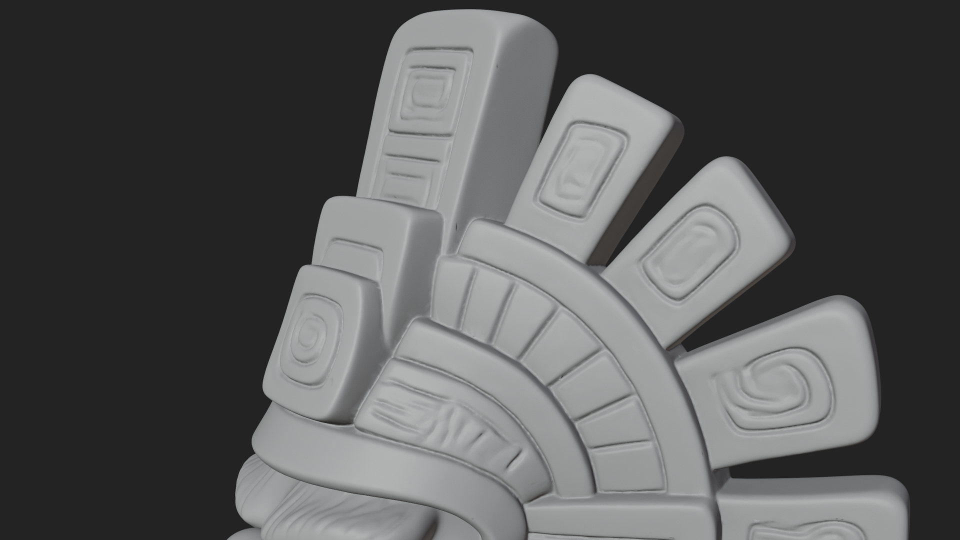 Aztec Feathered Noble Statue Design 17 3D Print Model 3D Model