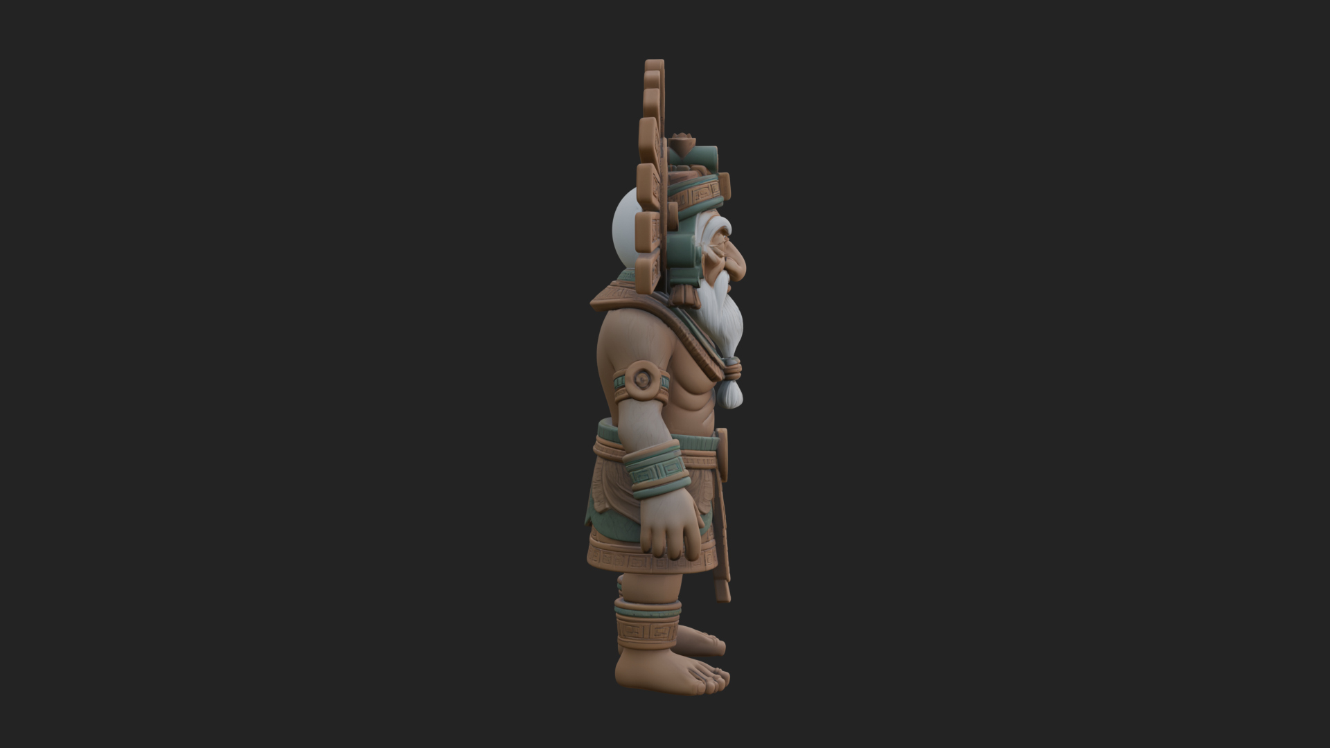 Aztec Feathered Noble Statue Design 18 3D Print Model 3D Model