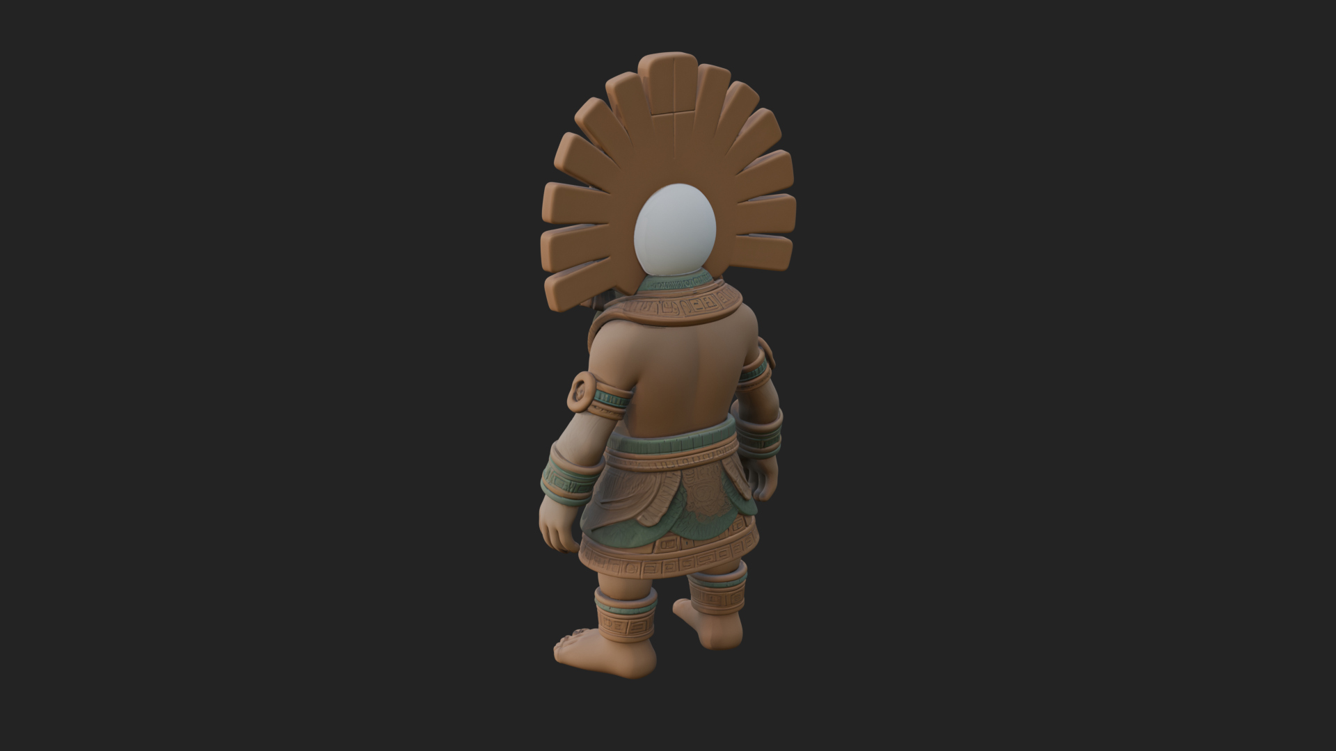 Aztec Feathered Noble Statue Design 18 3D Print Model 3D Model