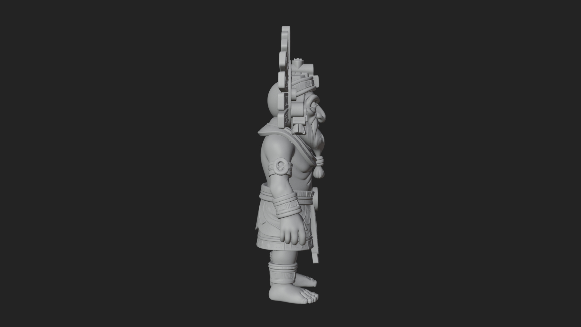 Aztec Feathered Noble Statue Design 18 3D Print Model 3D Model
