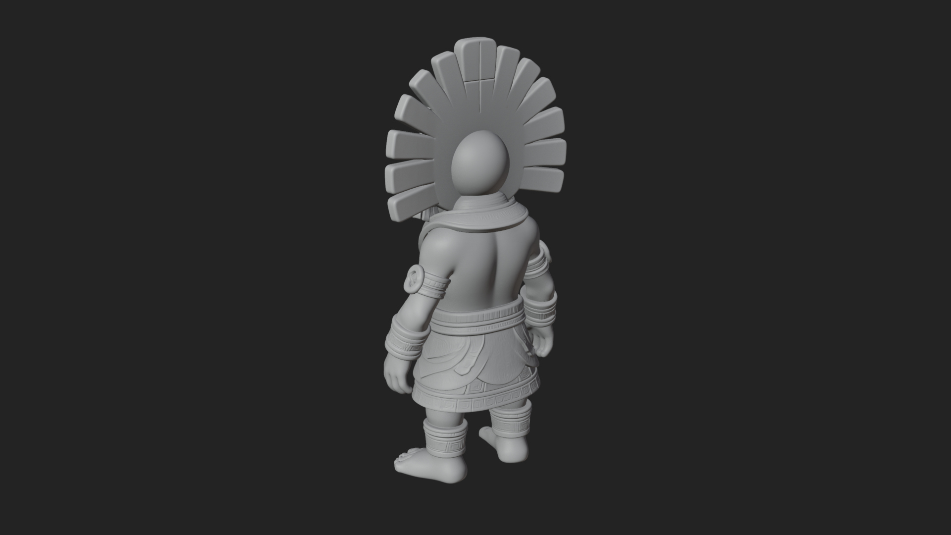 Aztec Feathered Noble Statue Design 18 3D Print Model 3D Model