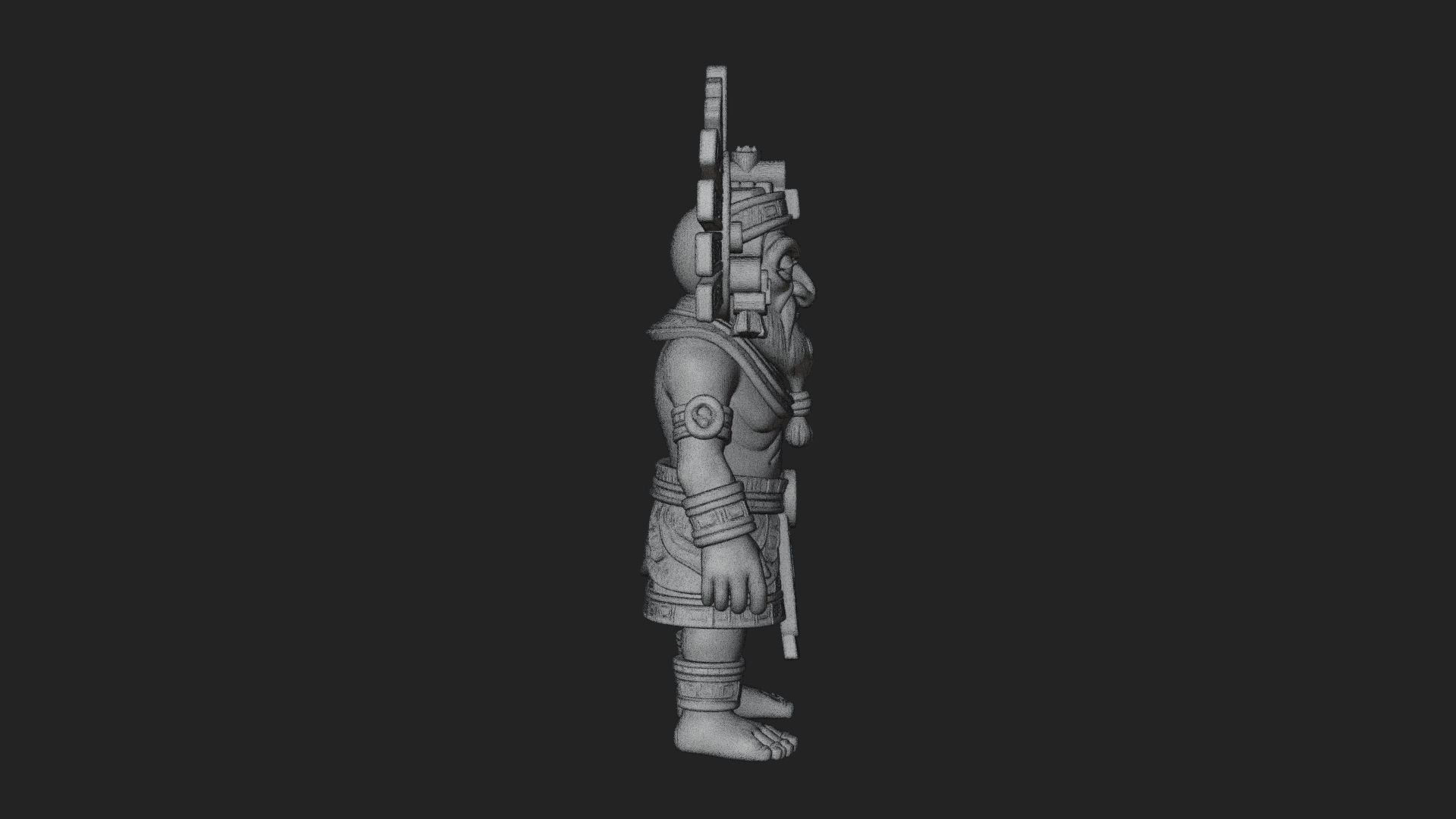 Aztec Feathered Noble Statue Design 18 3D Print Model 3D Model