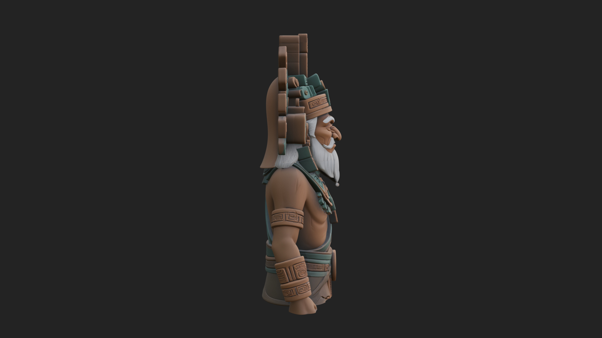 Aztec Feathered Noble Statue Design 19 3D Print Model 3D Model