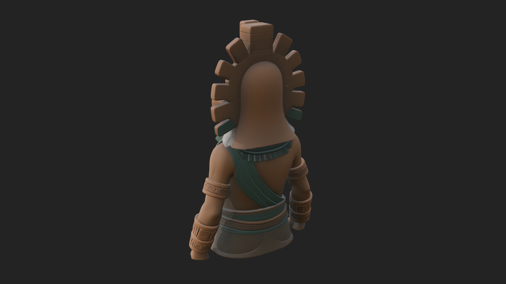 Aztec Feathered Noble Statue Design 19 3D Print Model 3D Model