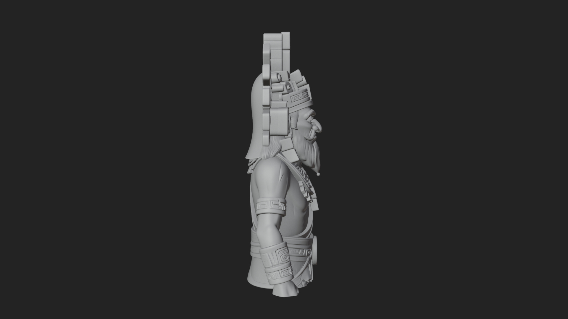 Aztec Feathered Noble Statue Design 19 3D Print Model 3D Model
