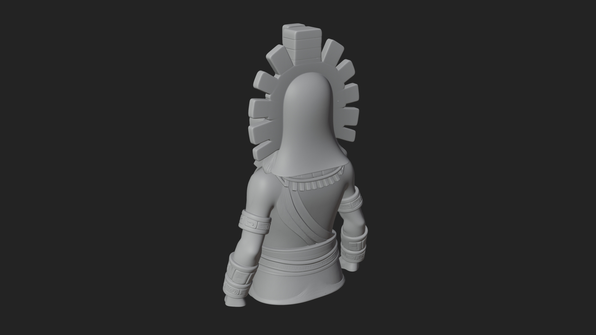 Aztec Feathered Noble Statue Design 19 3D Print Model 3D Model
