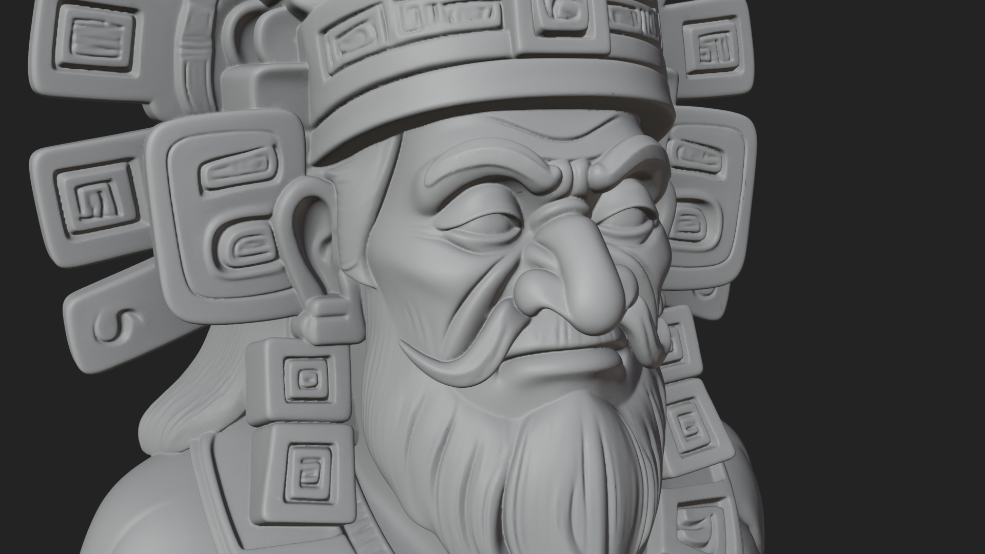 Aztec Feathered Noble Statue Design 19 3D Print Model 3D Model