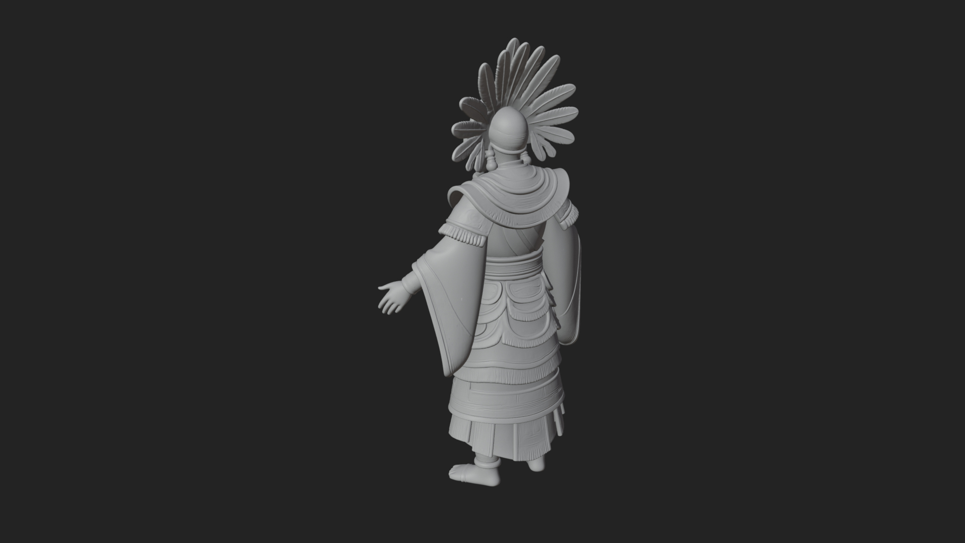Aztec Feathered Noble Statue Design 2 3d Print Model 3D Model