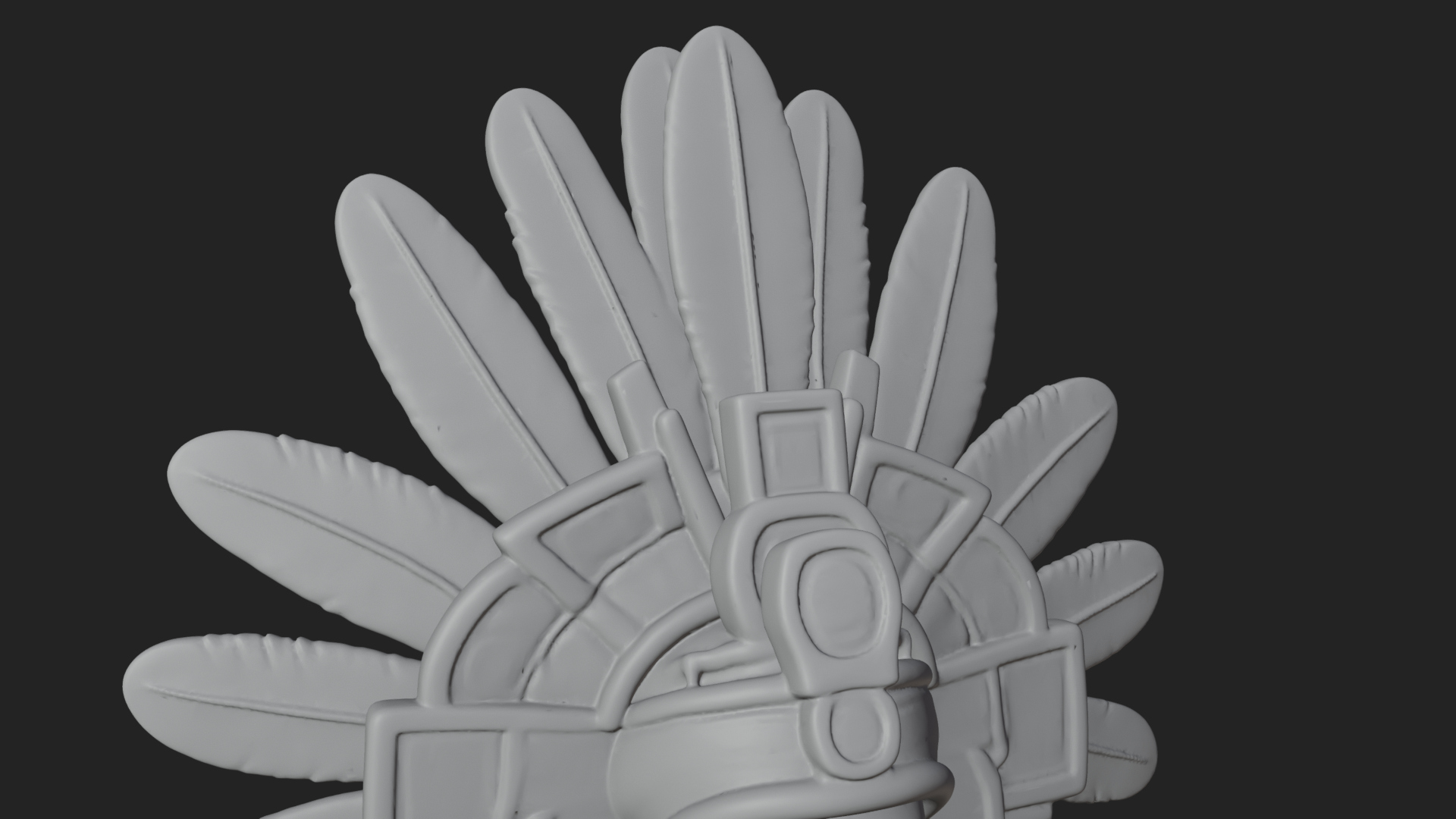 Aztec Feathered Noble Statue Design 2 3d Print Model 3D Model