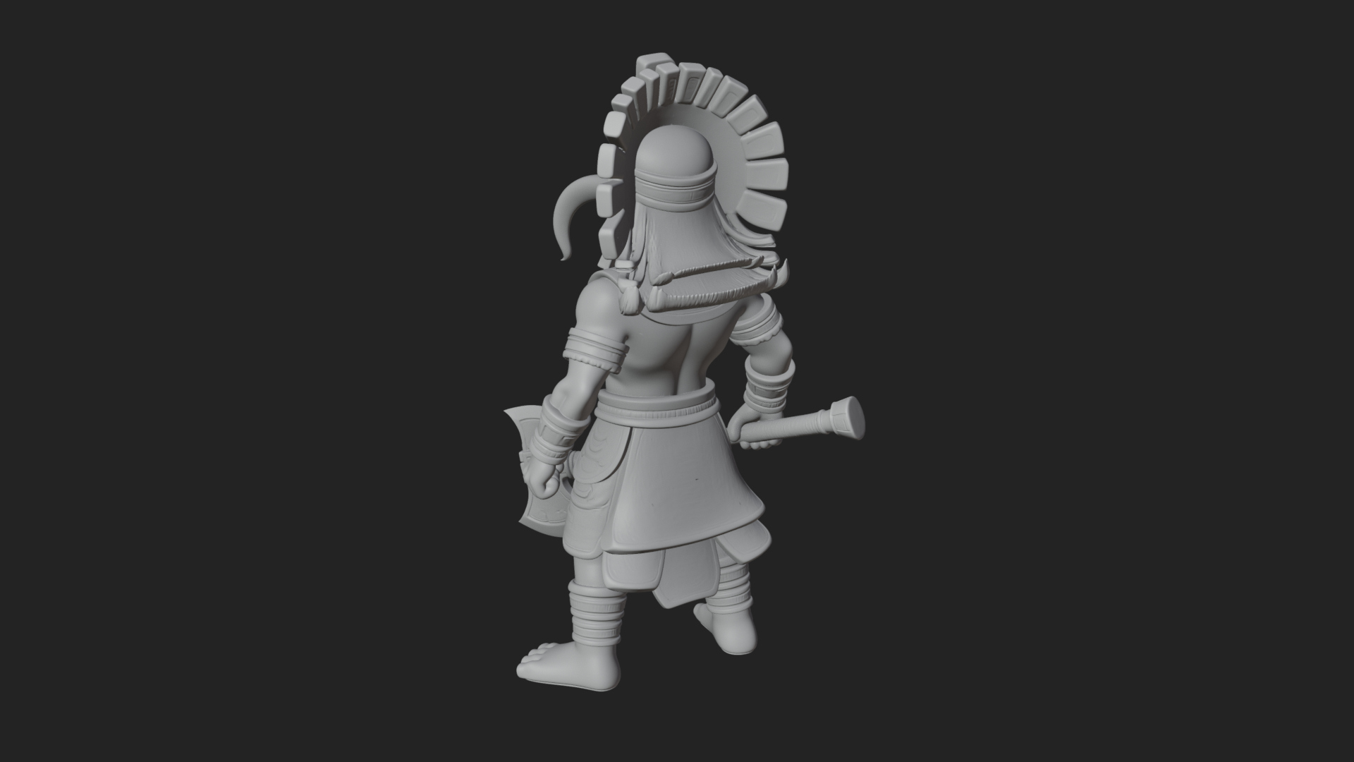 Aztec Feathered Noble Statue Design 20 3D Print Model 3D Model