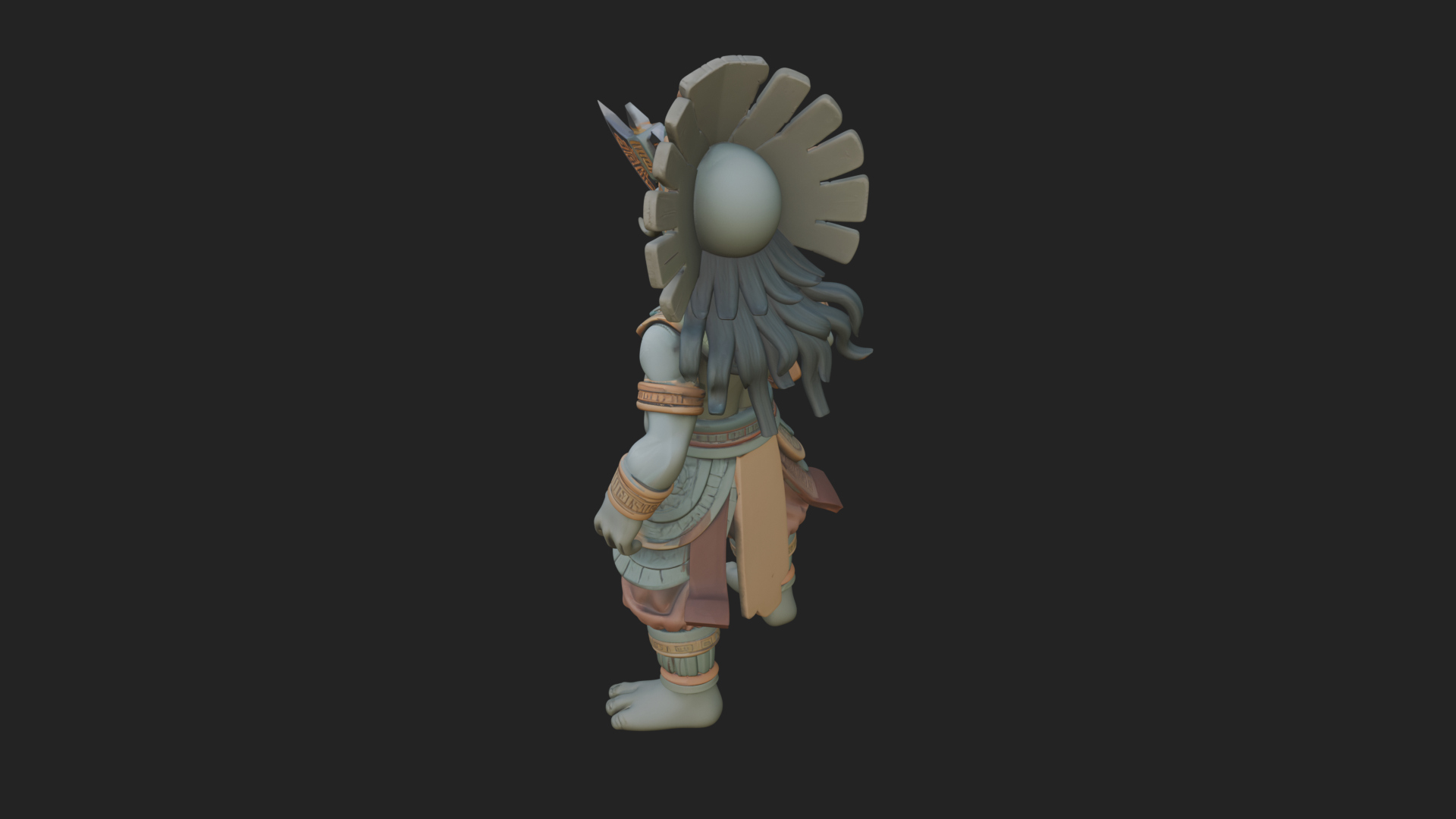 Aztec Feathered Noble Statue Design 21 3D Print Model 3D Model