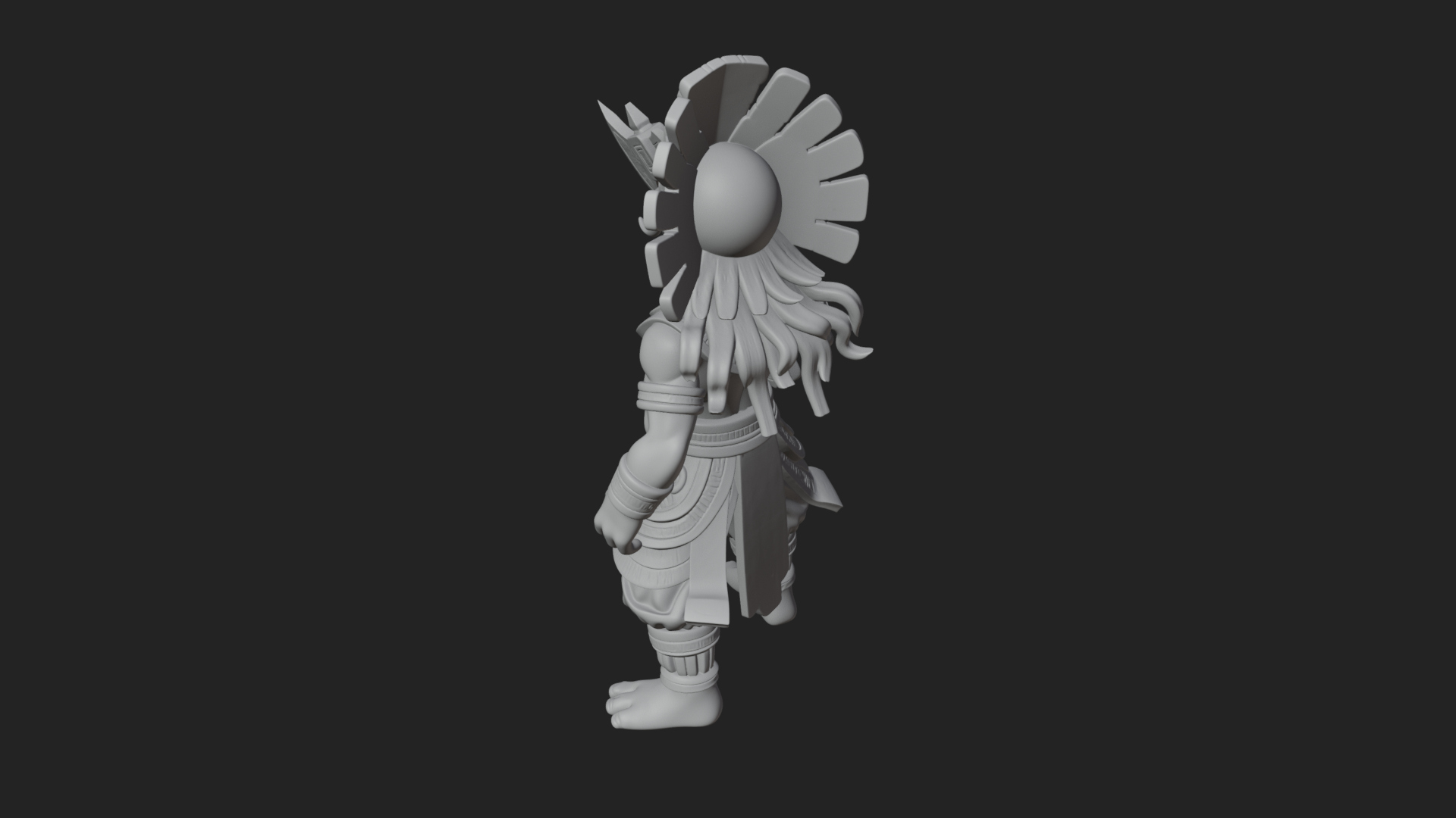 Aztec Feathered Noble Statue Design 21 3D Print Model 3D Model
