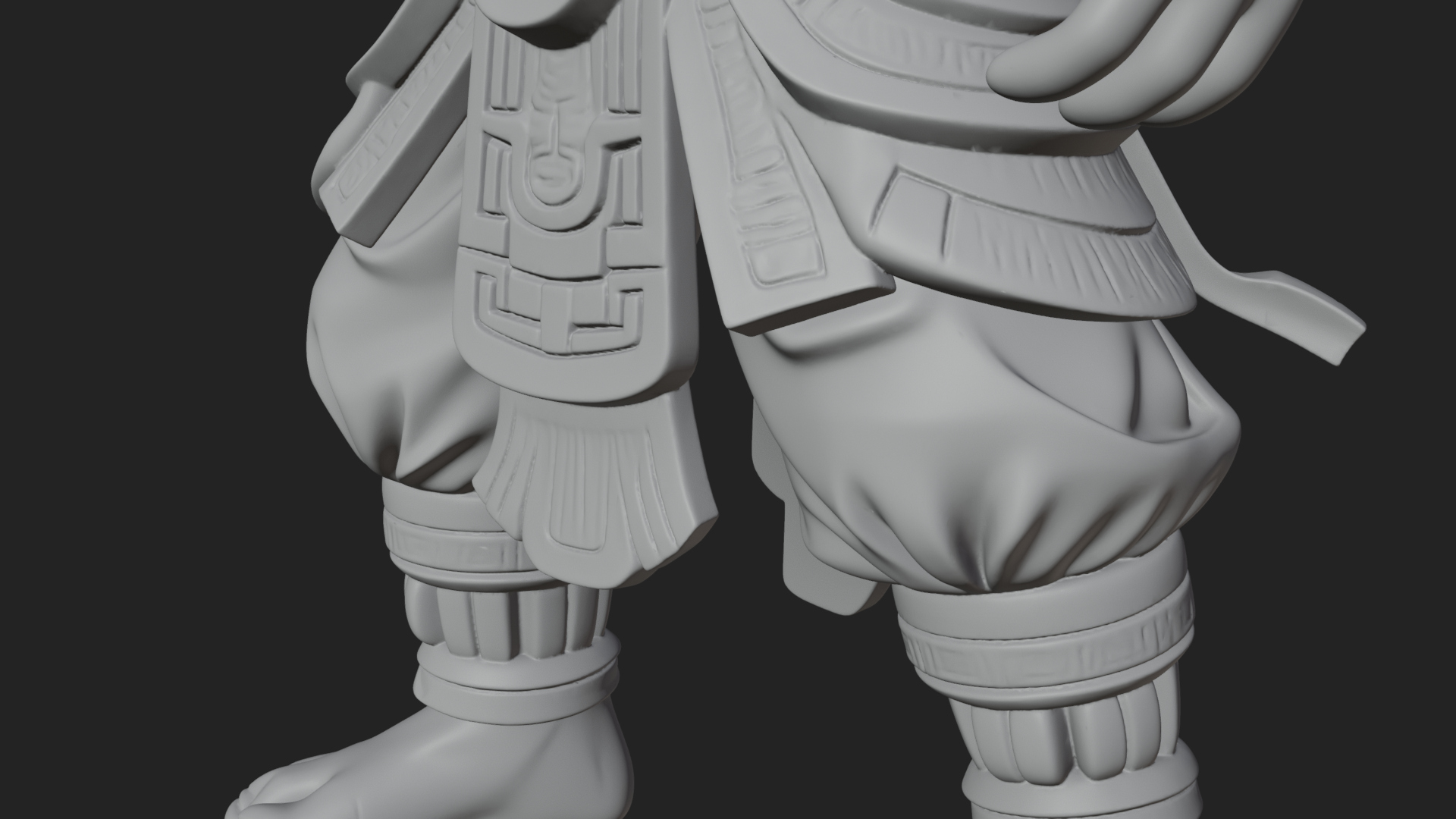 Aztec Feathered Noble Statue Design 21 3D Print Model 3D Model