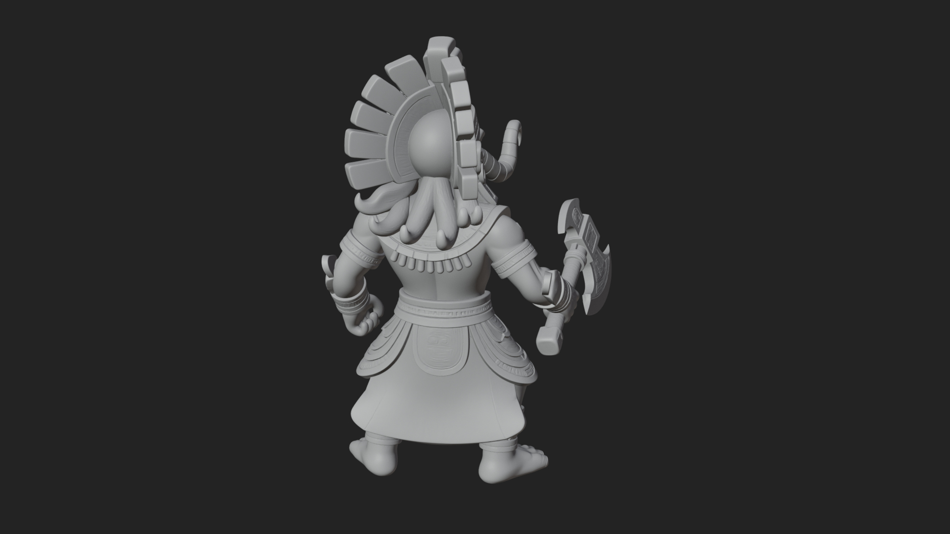 Aztec Feathered Noble Statue Design 22 3D Print Model 3D Model