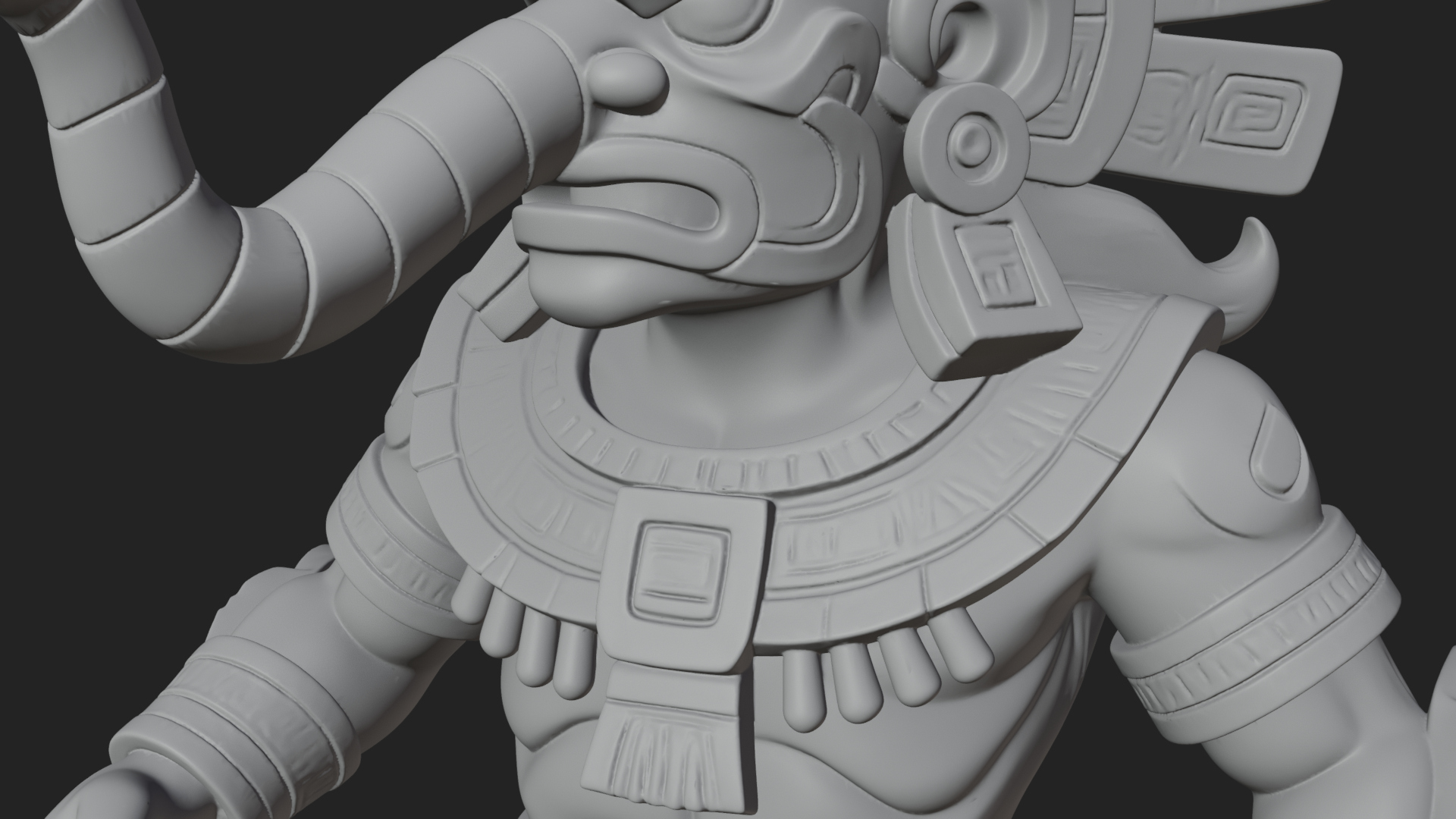 Aztec Feathered Noble Statue Design 22 3D Print Model 3D Model