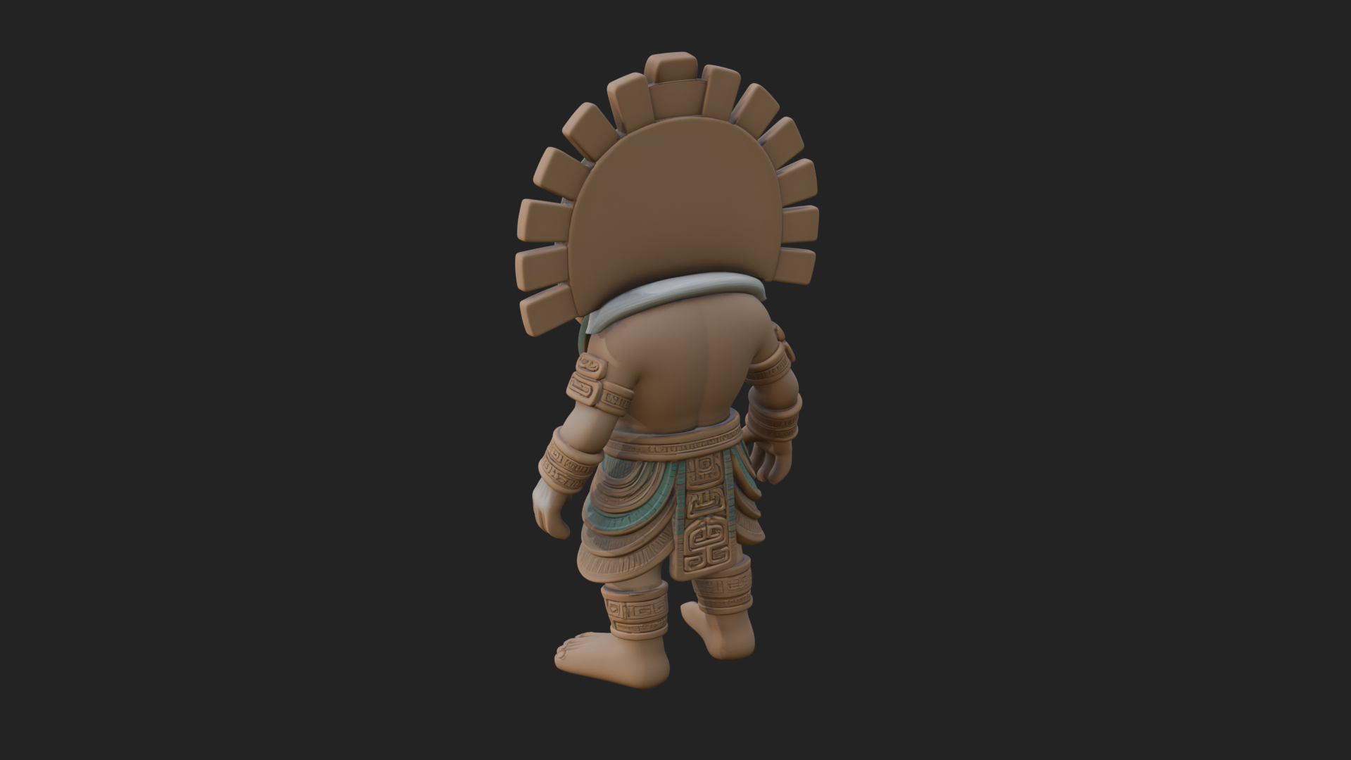Aztec Feathered Noble Statue Design 23 3D Print Model 3D Model
