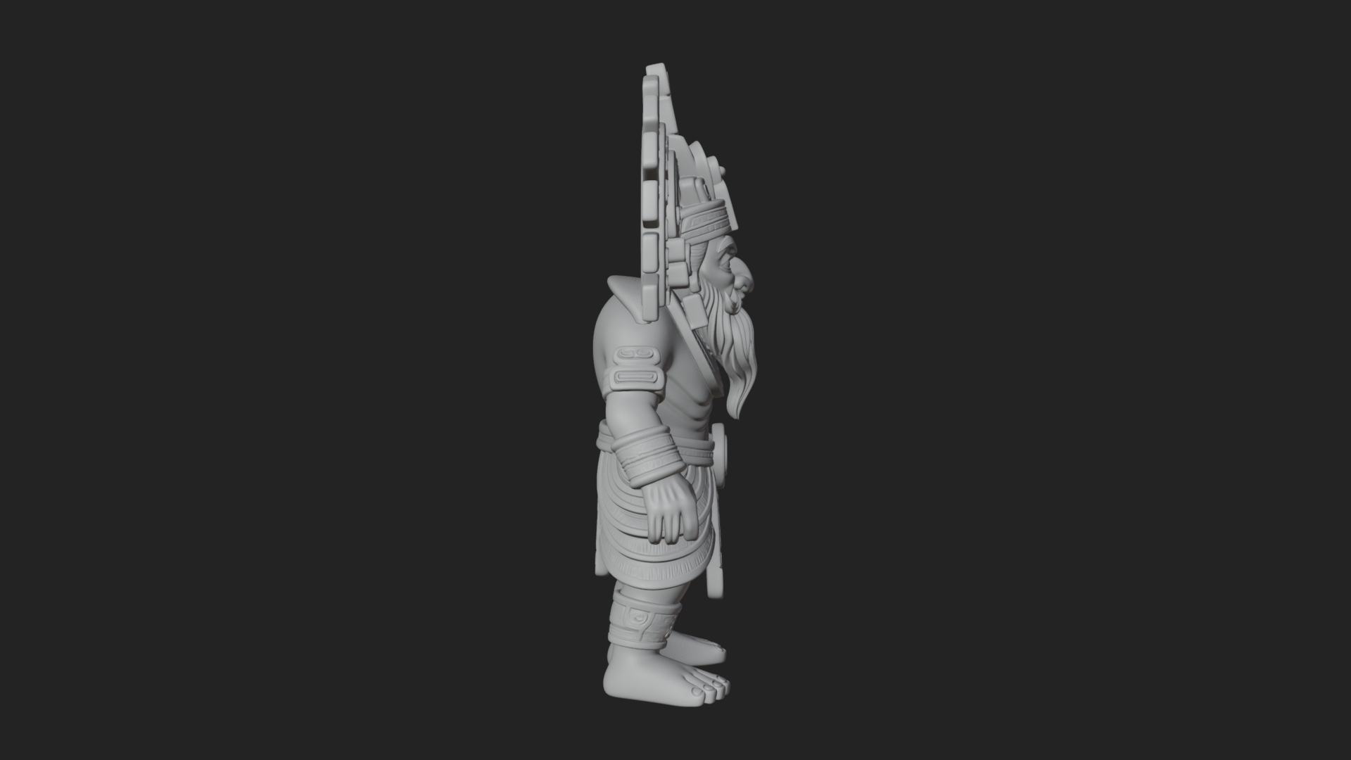 Aztec Feathered Noble Statue Design 23 3D Print Model 3D Model