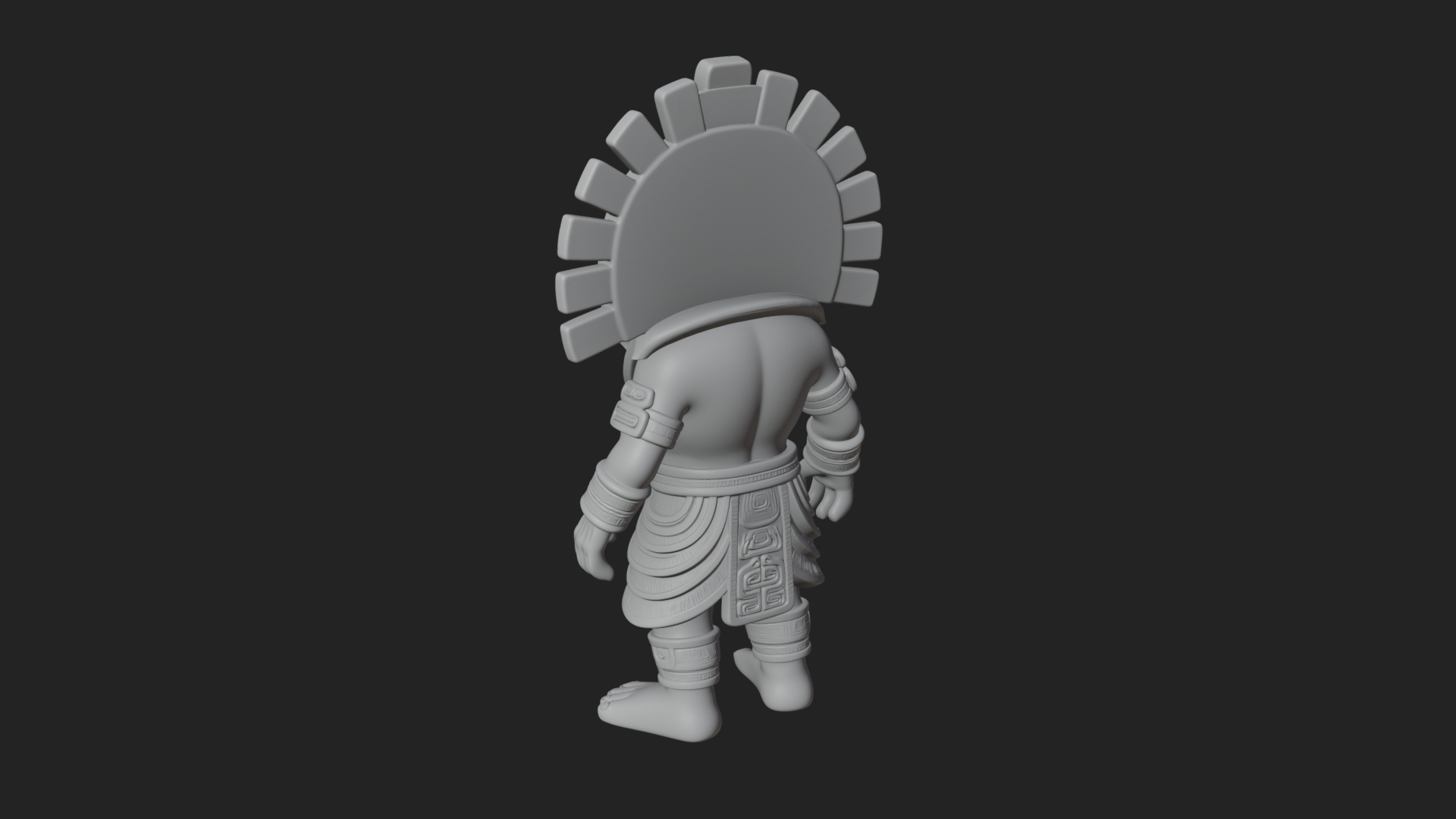 Aztec Feathered Noble Statue Design 23 3D Print Model 3D Model