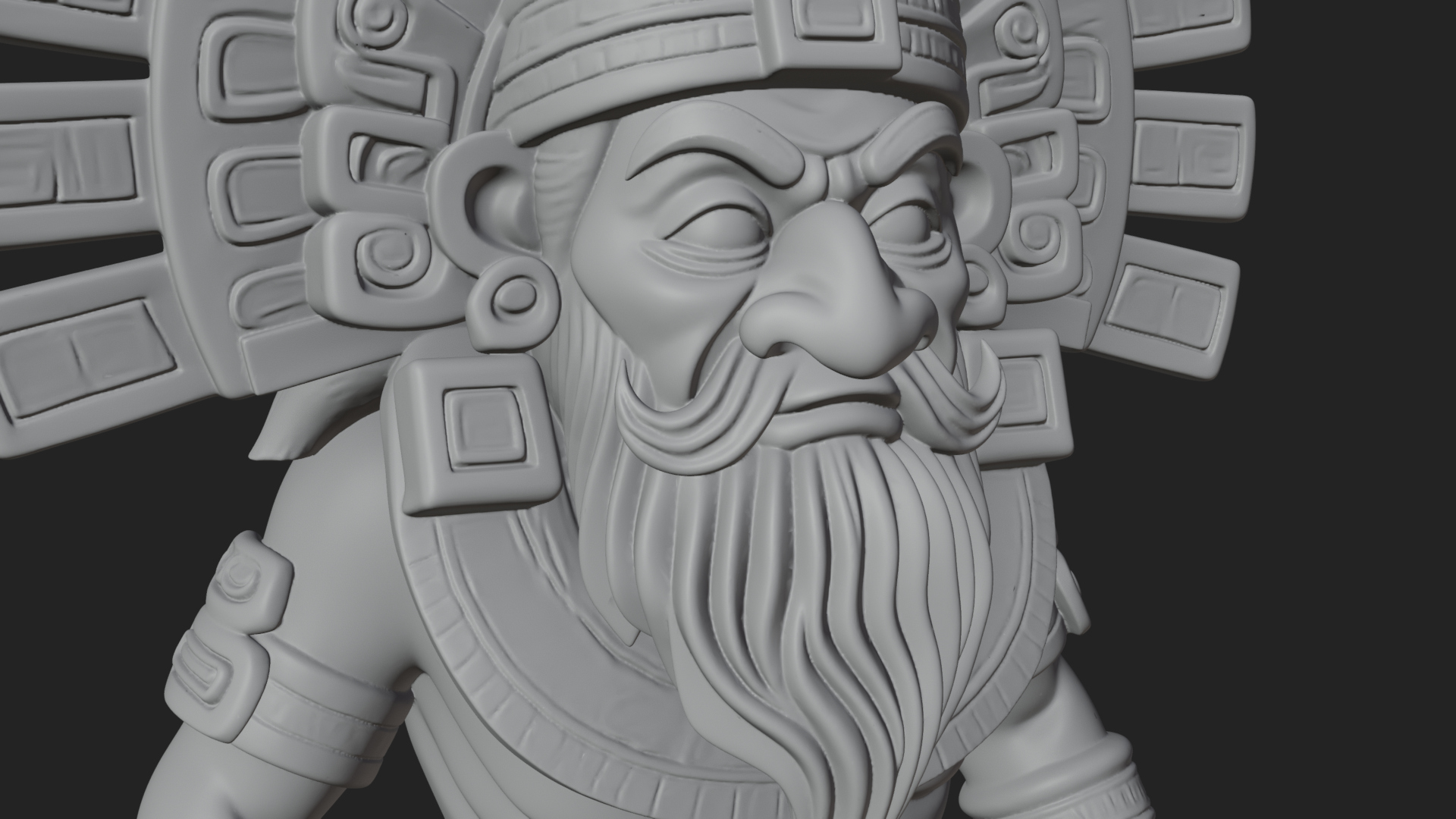 Aztec Feathered Noble Statue Design 23 3D Print Model 3D Model