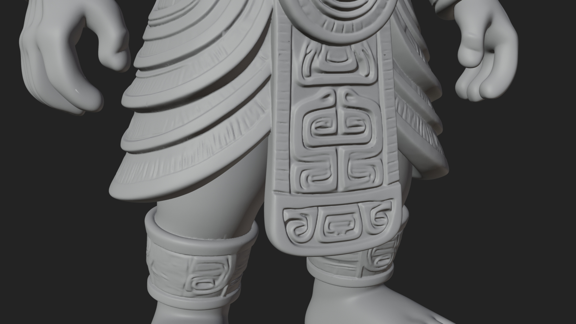 Aztec Feathered Noble Statue Design 23 3D Print Model 3D Model