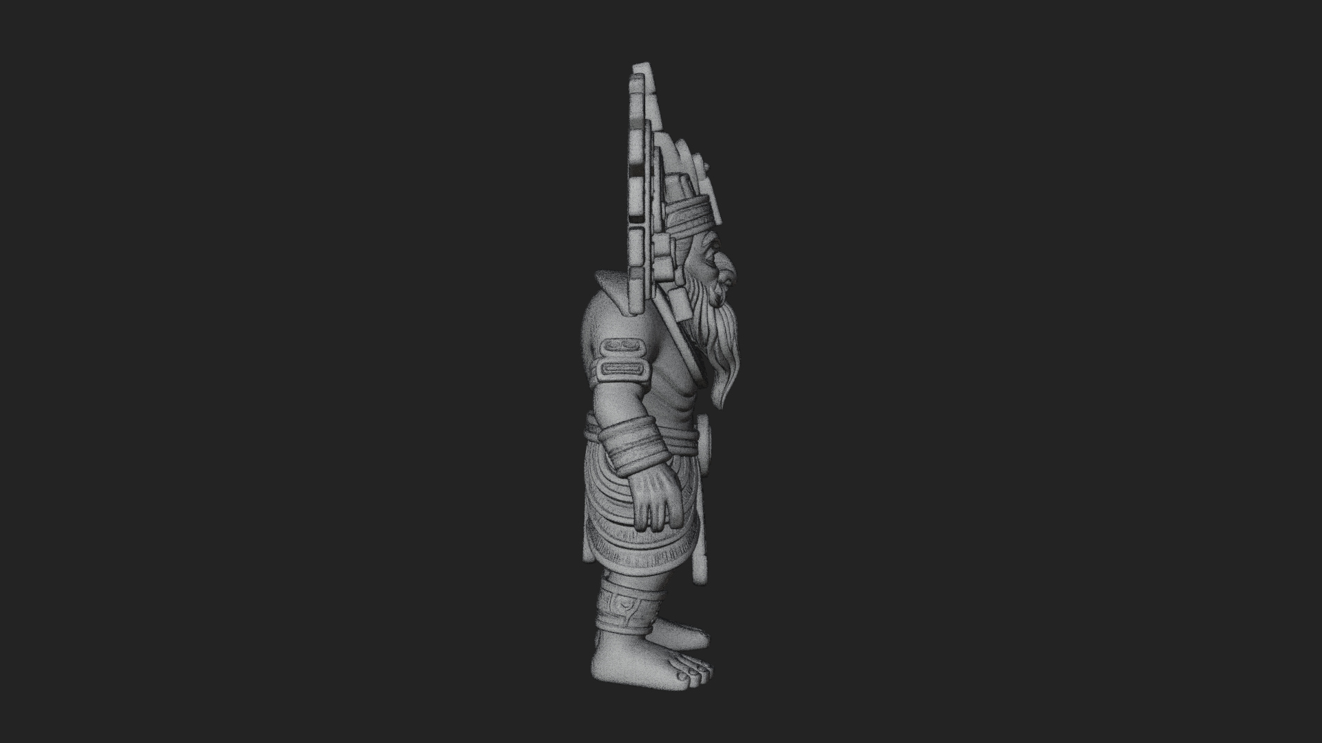 Aztec Feathered Noble Statue Design 23 3D Print Model 3D Model
