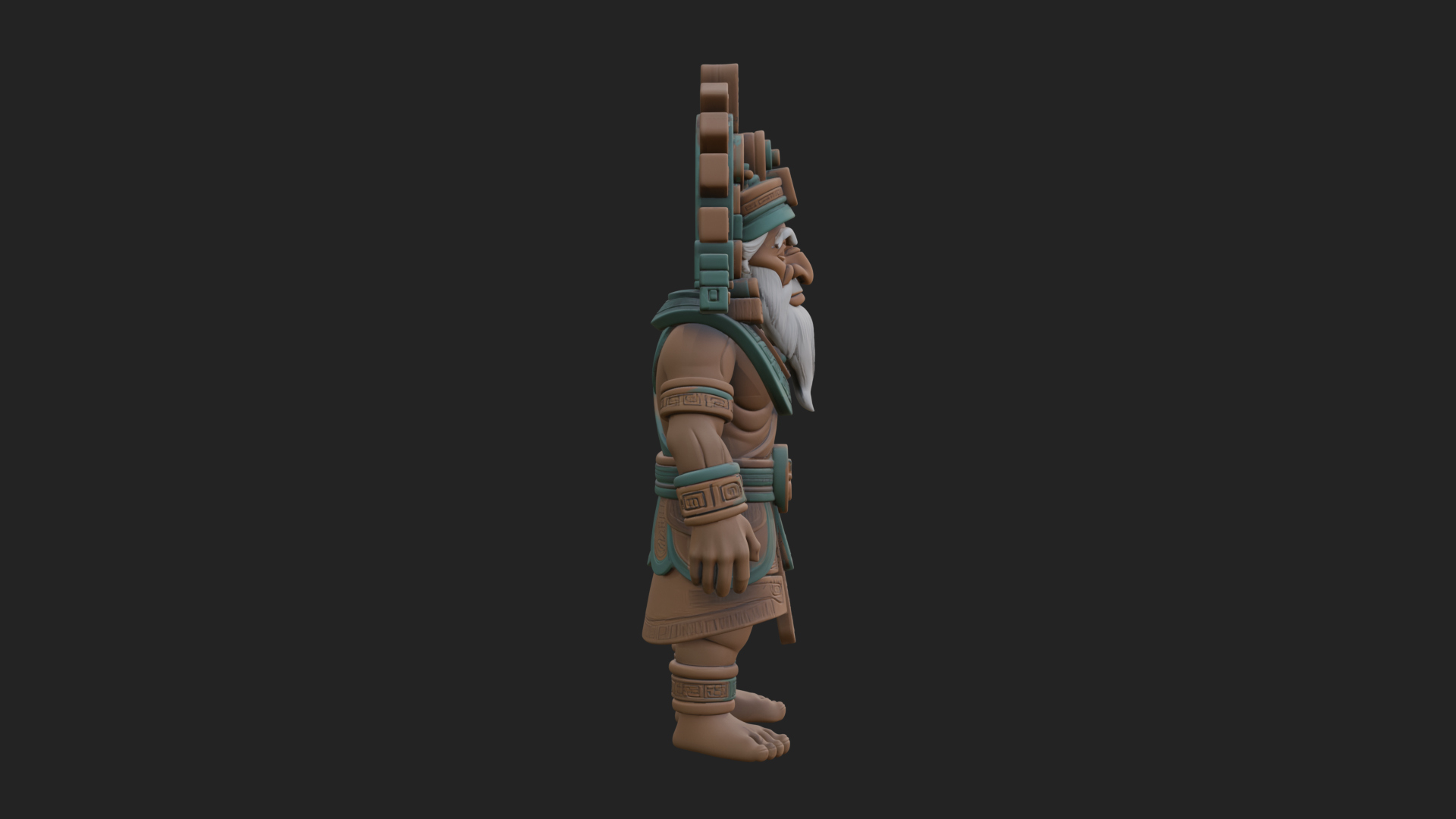 Aztec Feathered Noble Statue Design 24 3D Print Model 3D Model